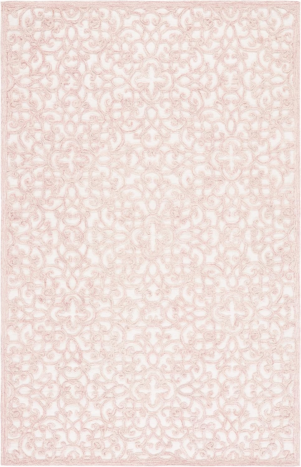 image:imageSAFAVIEH Trace Collection 8 Round BrownIvory TRC103T Handmade Premium Wool Entryway Foyer Living Room Bedroom Kitchen Area RugIvoryPink