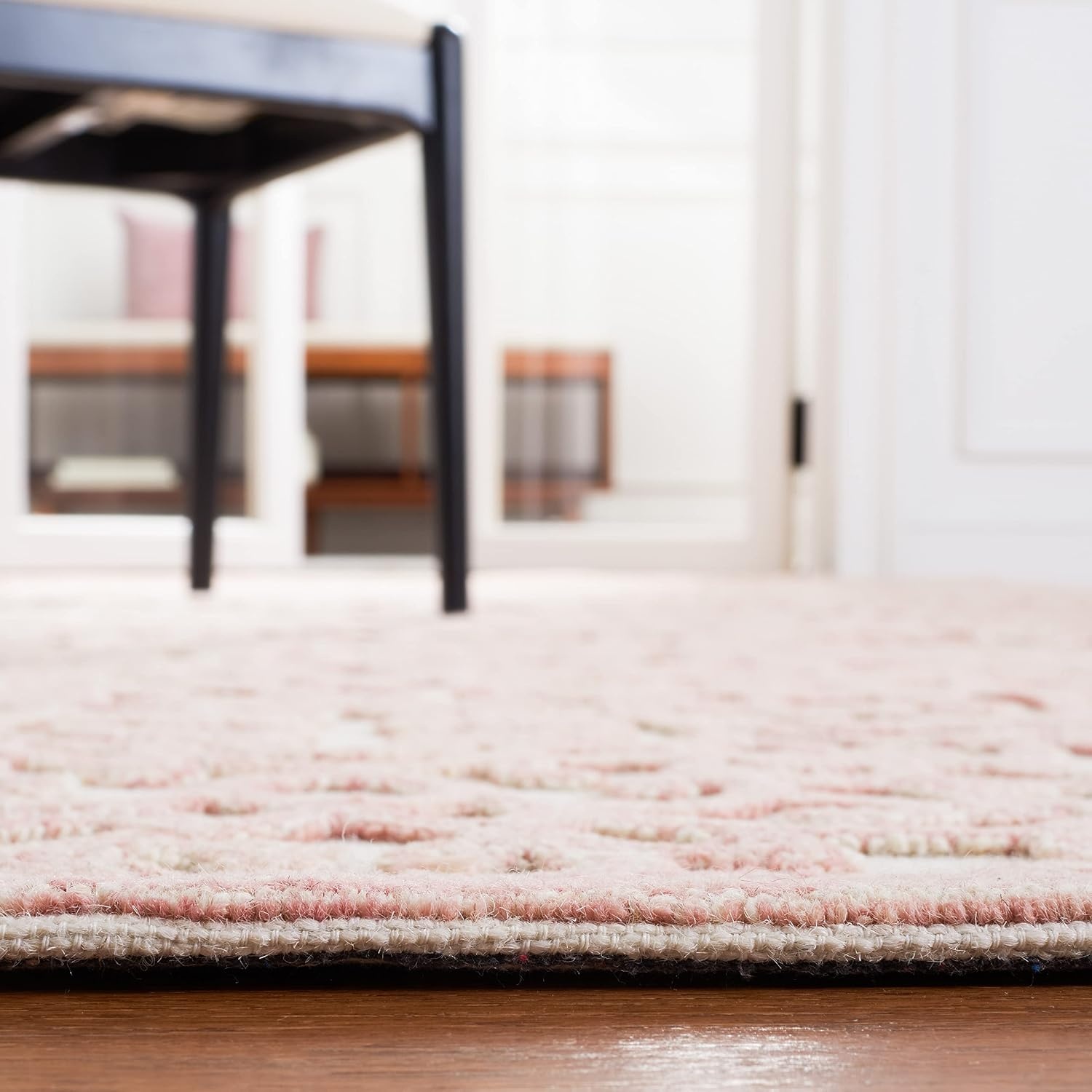 image:imageSAFAVIEH Trace Collection 8 Round BrownIvory TRC103T Handmade Premium Wool Entryway Foyer Living Room Bedroom Kitchen Area RugIvoryPink