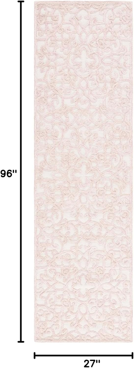 image:imageSAFAVIEH Trace Collection 8 Round BrownIvory TRC103T Handmade Premium Wool Entryway Foyer Living Room Bedroom Kitchen Area RugIvoryPink