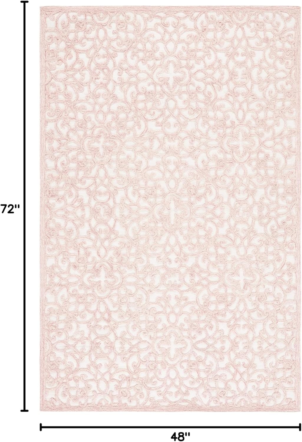 image:imageSAFAVIEH Trace Collection 8 Round BrownIvory TRC103T Handmade Premium Wool Entryway Foyer Living Room Bedroom Kitchen Area RugIvoryPink