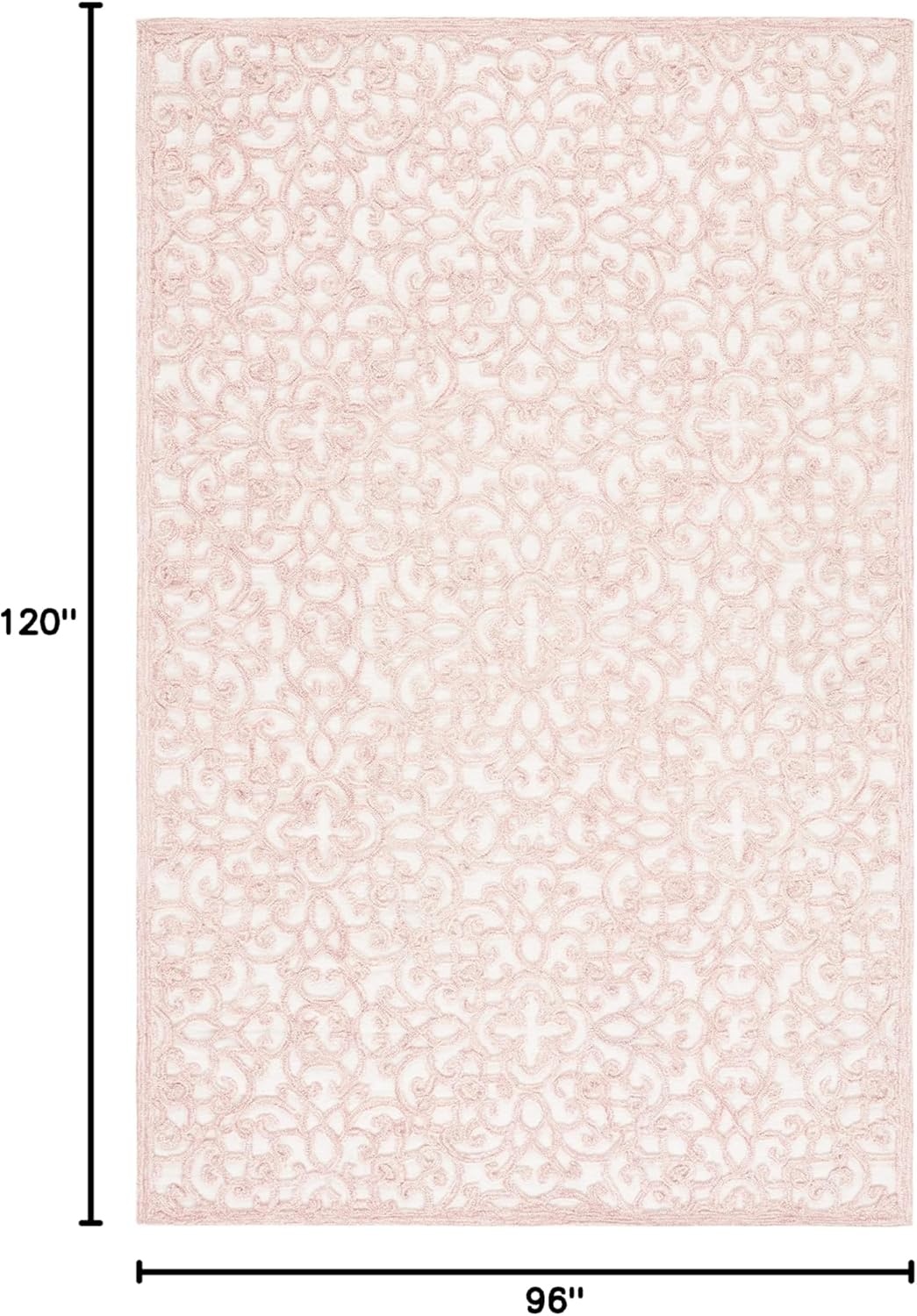 image:imageSAFAVIEH Trace Collection 8 Round BrownIvory TRC103T Handmade Premium Wool Entryway Foyer Living Room Bedroom Kitchen Area RugIvoryPink
