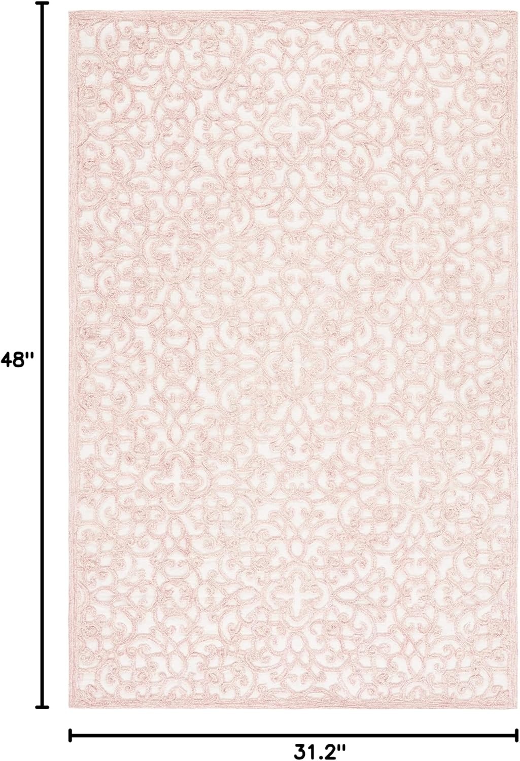 image:imageSAFAVIEH Trace Collection 8 Round BrownIvory TRC103T Handmade Premium Wool Entryway Foyer Living Room Bedroom Kitchen Area RugIvoryPink