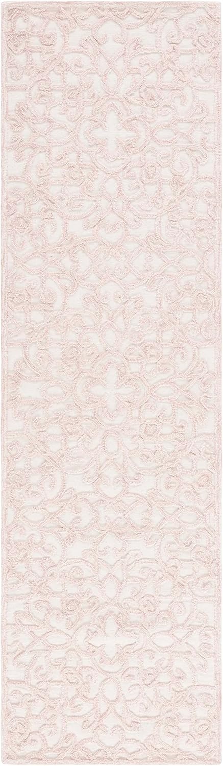 image:imageSAFAVIEH Trace Collection 8 Round BrownIvory TRC103T Handmade Premium Wool Entryway Foyer Living Room Bedroom Kitchen Area RugIvoryPink