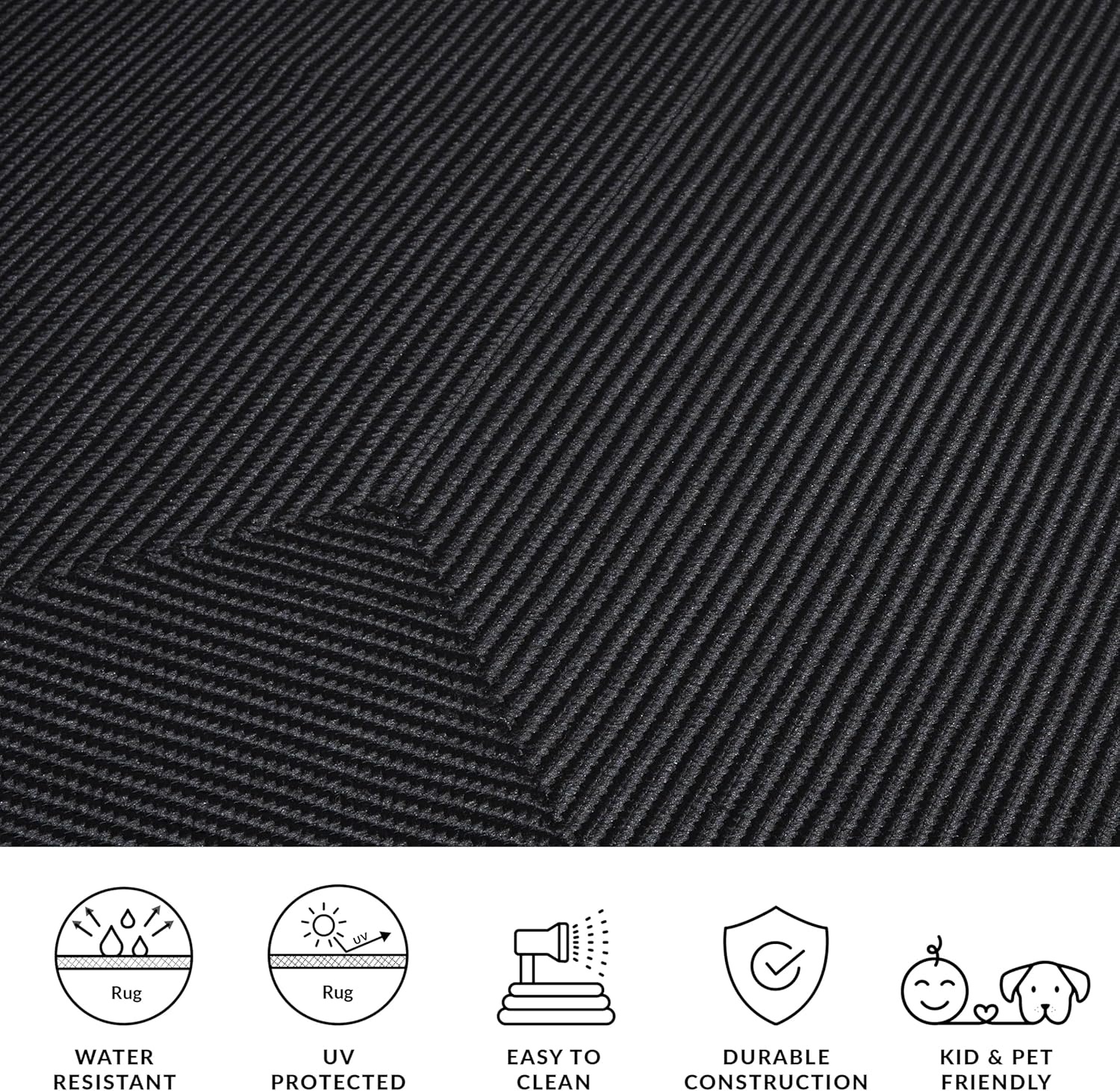 image:imageSAFAVIEH Washable Rug Outdoor Braided Collection 5 x 8 Oval Green Handmade amp Reversible NonShedding amp Easy to Clean Ideal for Patio Backyard Mudroom BRD315ABlack