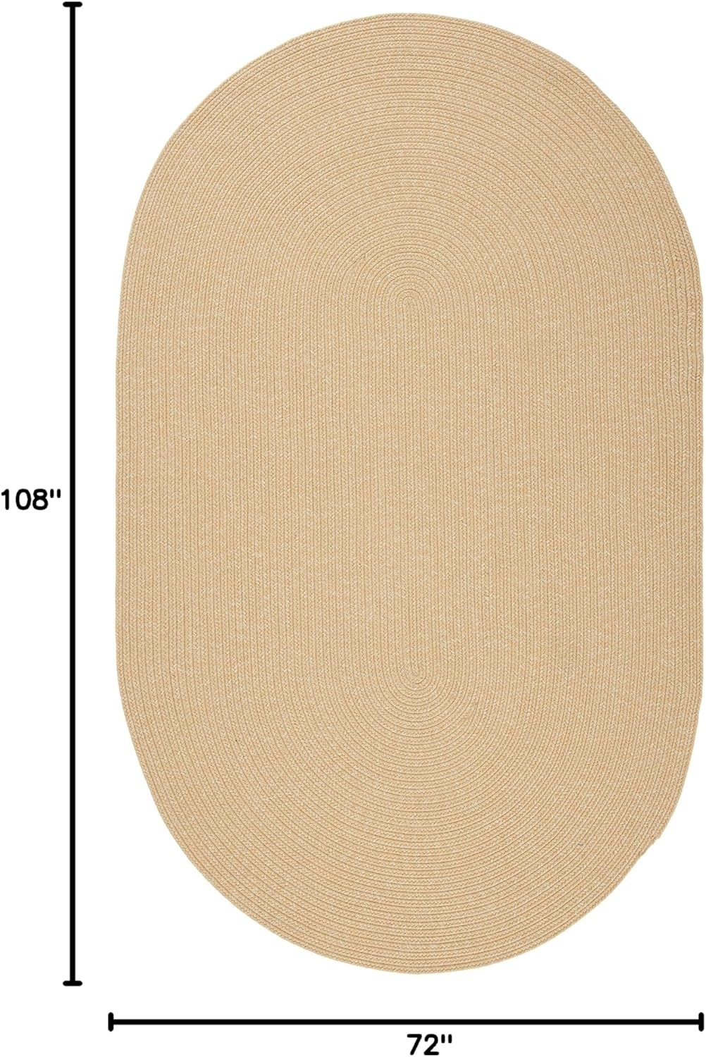 image:imageSAFAVIEH Washable Rug Outdoor Braided Collection 5 x 8 Oval Green Handmade amp Reversible NonShedding amp Easy to Clean Ideal for Patio Backyard Mudroom BRD315ABeigeTan