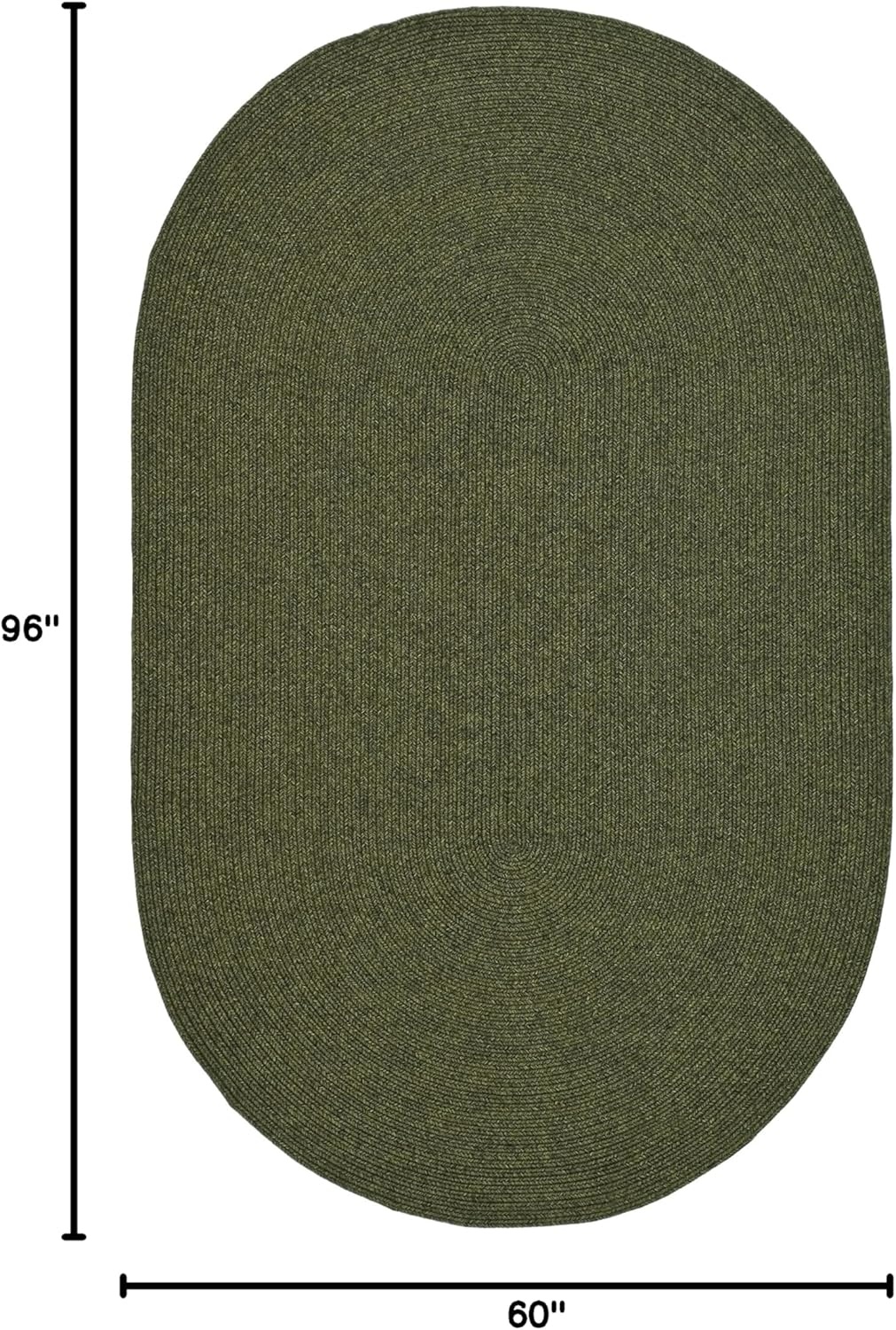 image:imageSAFAVIEH Washable Rug Outdoor Braided Collection 5 x 8 Oval Green Handmade amp Reversible NonShedding amp Easy to Clean Ideal for Patio Backyard Mudroom BRD315AGreen