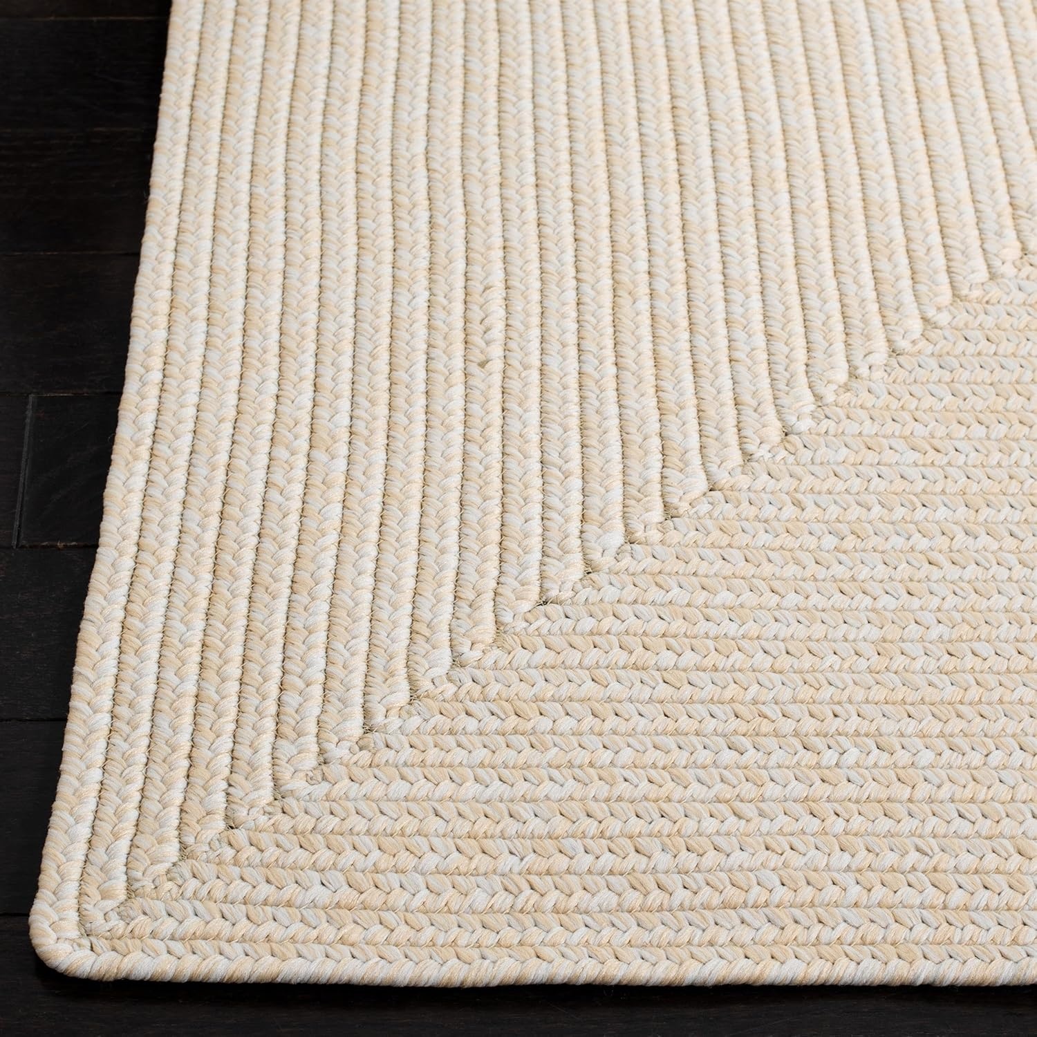 image:imageSAFAVIEH Washable Rug Outdoor Braided Collection 5 x 8 Oval Green Handmade amp Reversible NonShedding amp Easy to Clean Ideal for Patio Backyard Mudroom BRD315AIvoryBeige