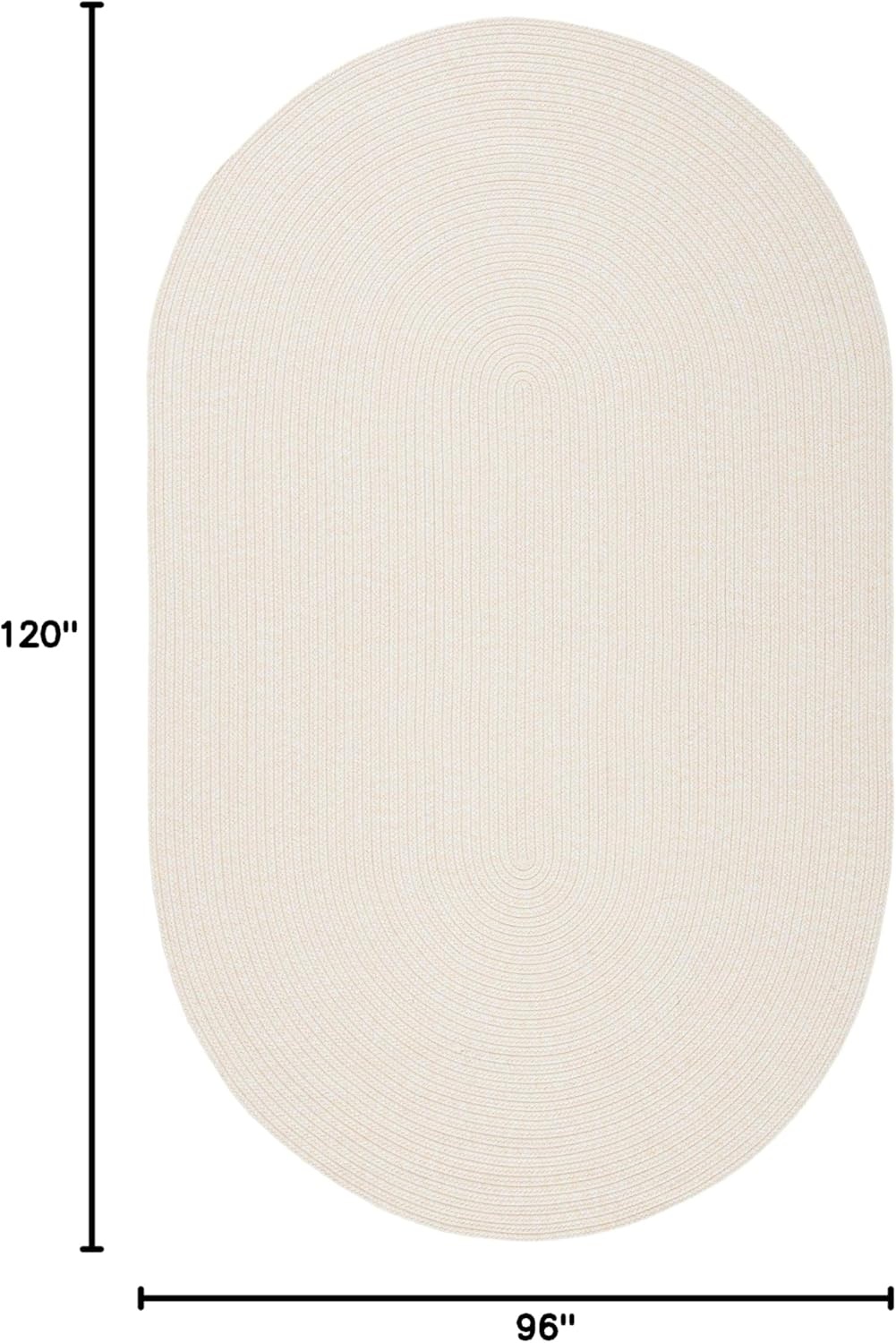 image:imageSAFAVIEH Washable Rug Outdoor Braided Collection 5 x 8 Oval Green Handmade amp Reversible NonShedding amp Easy to Clean Ideal for Patio Backyard Mudroom BRD315AIvoryBeige