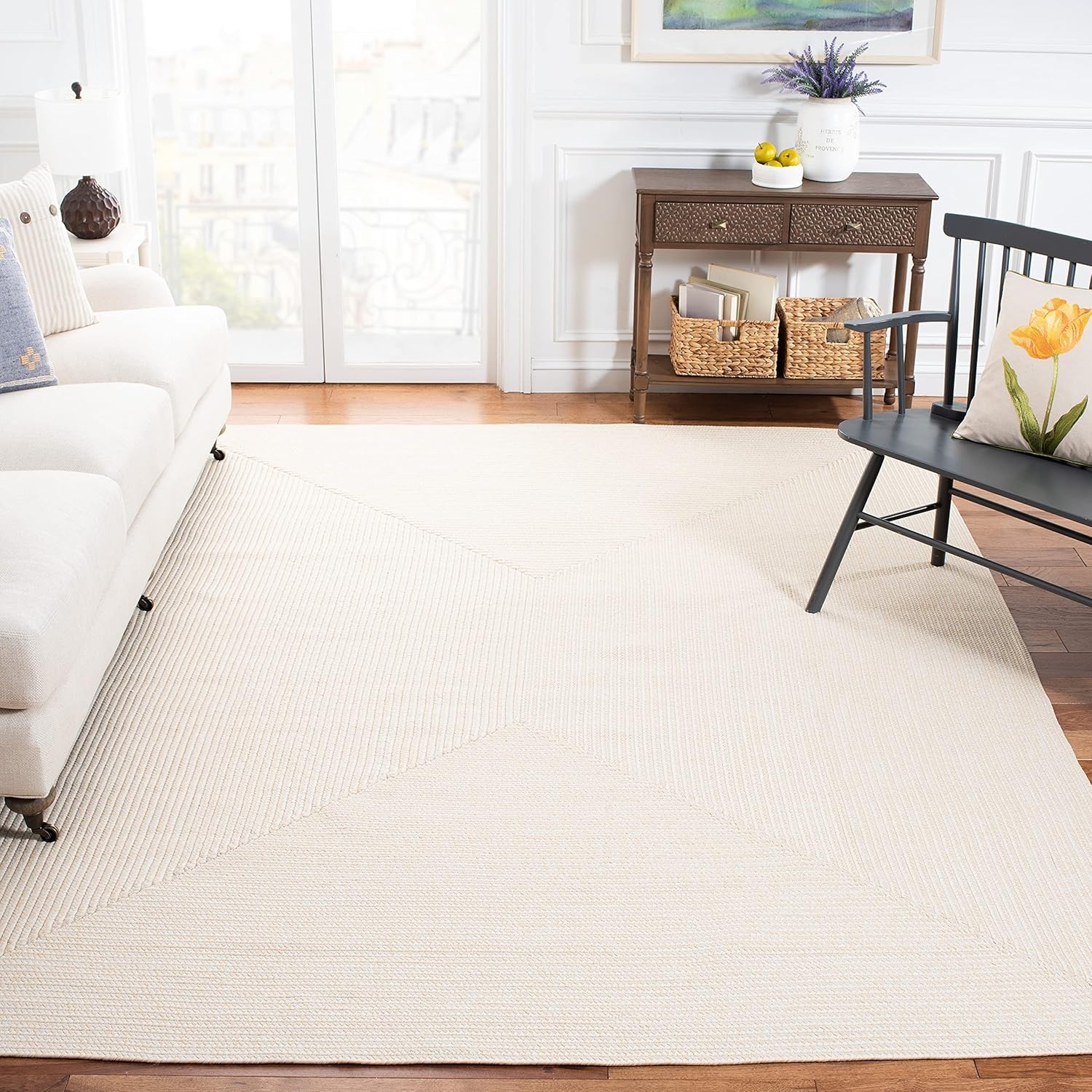 image:imageSAFAVIEH Washable Rug Outdoor Braided Collection 5 x 8 Oval Green Handmade amp Reversible NonShedding amp Easy to Clean Ideal for Patio Backyard Mudroom BRD315AIvoryBeige