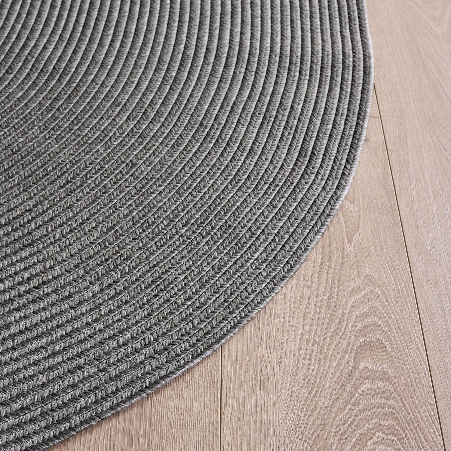 image:imageSAFAVIEH Washable Rug Outdoor Braided Collection 5 x 8 Oval Green Handmade amp Reversible NonShedding amp Easy to Clean Ideal for Patio Backyard Mudroom BRD315ADark Grey
