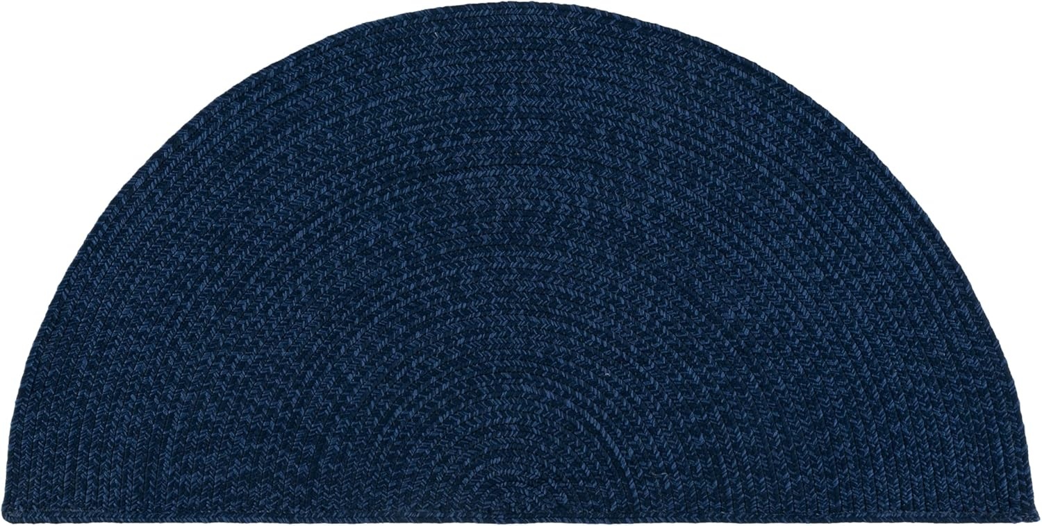 image:imageSAFAVIEH Washable Rug Outdoor Braided Collection 5 x 8 Oval Green Handmade amp Reversible NonShedding amp Easy to Clean Ideal for Patio Backyard Mudroom BRD315ANavy