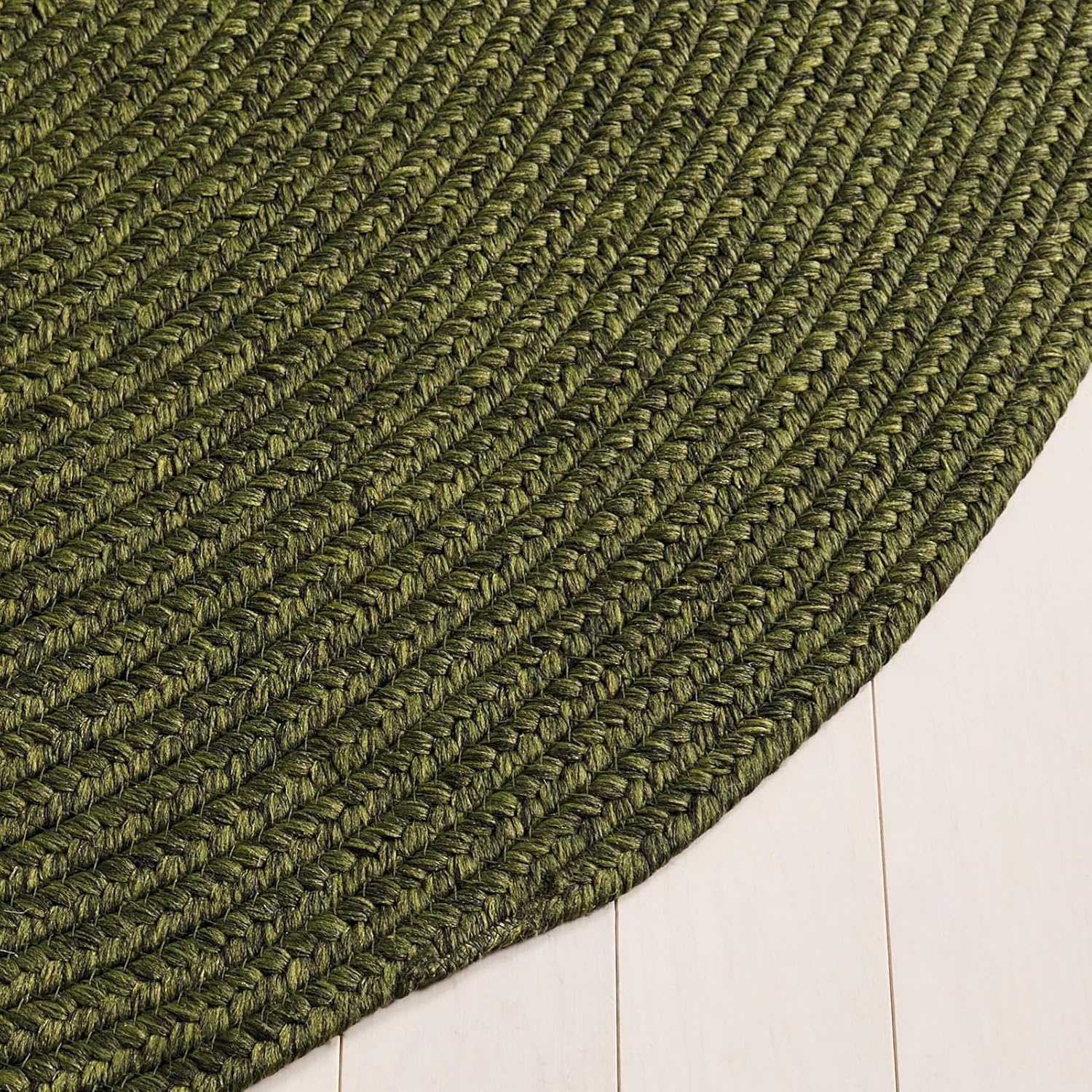 image:imageSAFAVIEH Washable Rug Outdoor Braided Collection 5 x 8 Oval Green Handmade amp Reversible NonShedding amp Easy to Clean Ideal for Patio Backyard Mudroom BRD315AGreen