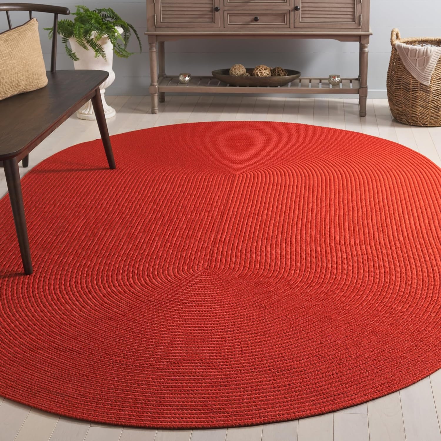 image:imageSAFAVIEH Washable Rug Outdoor Braided Collection 5 x 8 Oval Green Handmade amp Reversible NonShedding amp Easy to Clean Ideal for Patio Backyard Mudroom BRD315ARust