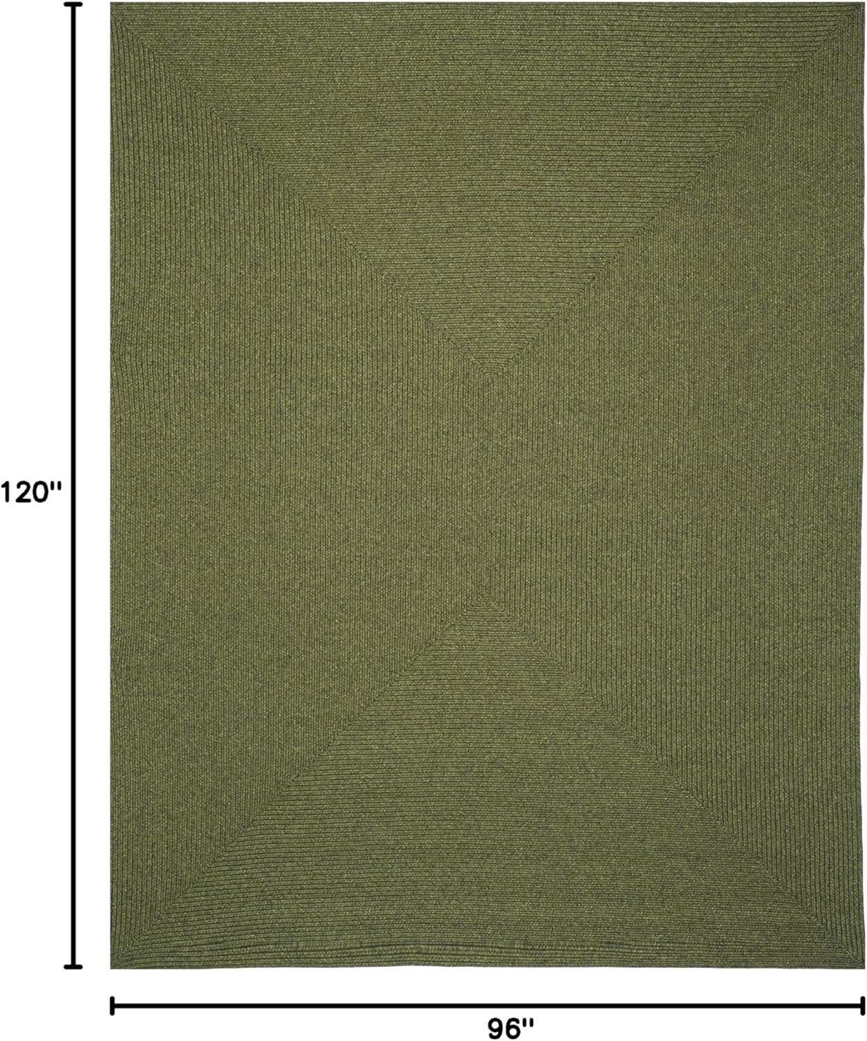 image:imageSAFAVIEH Washable Rug Outdoor Braided Collection 5 x 8 Oval Green Handmade amp Reversible NonShedding amp Easy to Clean Ideal for Patio Backyard Mudroom BRD315AGreen