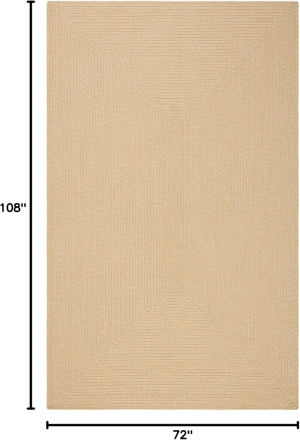 image:imageSAFAVIEH Washable Rug Outdoor Braided Collection 5 x 8 Oval Green Handmade amp Reversible NonShedding amp Easy to Clean Ideal for Patio Backyard Mudroom BRD315ABeigeTan