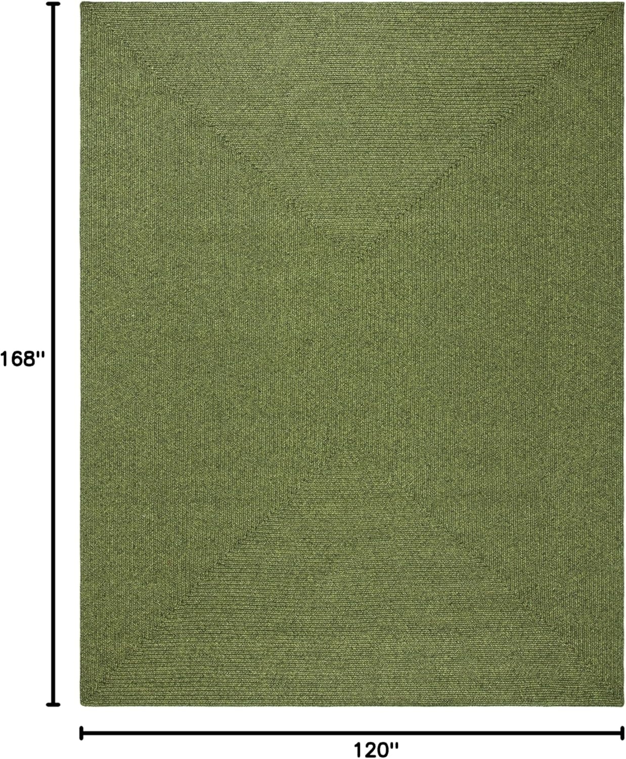 image:imageSAFAVIEH Washable Rug Outdoor Braided Collection 5 x 8 Oval Green Handmade amp Reversible NonShedding amp Easy to Clean Ideal for Patio Backyard Mudroom BRD315AGreen