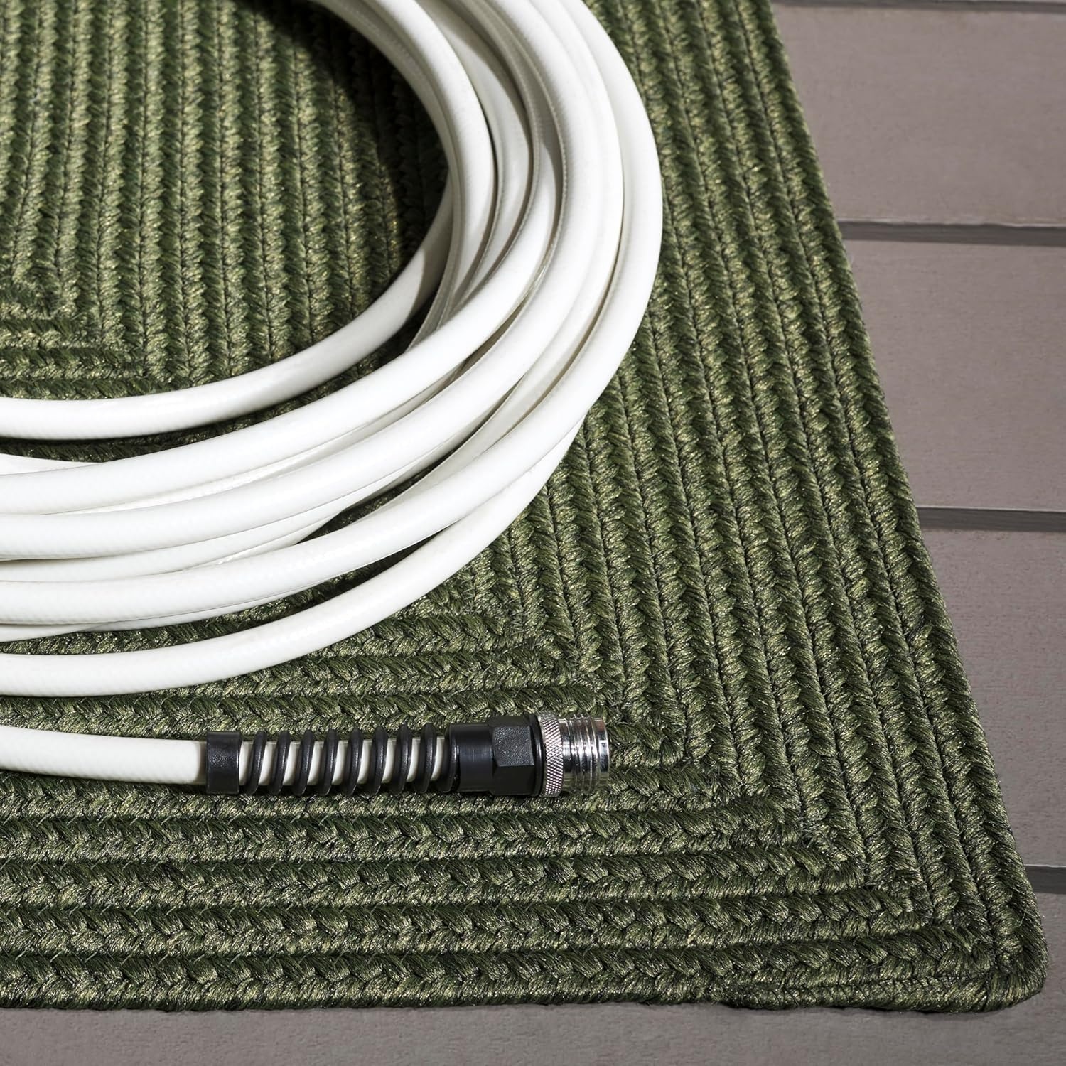image:imageSAFAVIEH Washable Rug Outdoor Braided Collection 5 x 8 Oval Green Handmade amp Reversible NonShedding amp Easy to Clean Ideal for Patio Backyard Mudroom BRD315AGreen