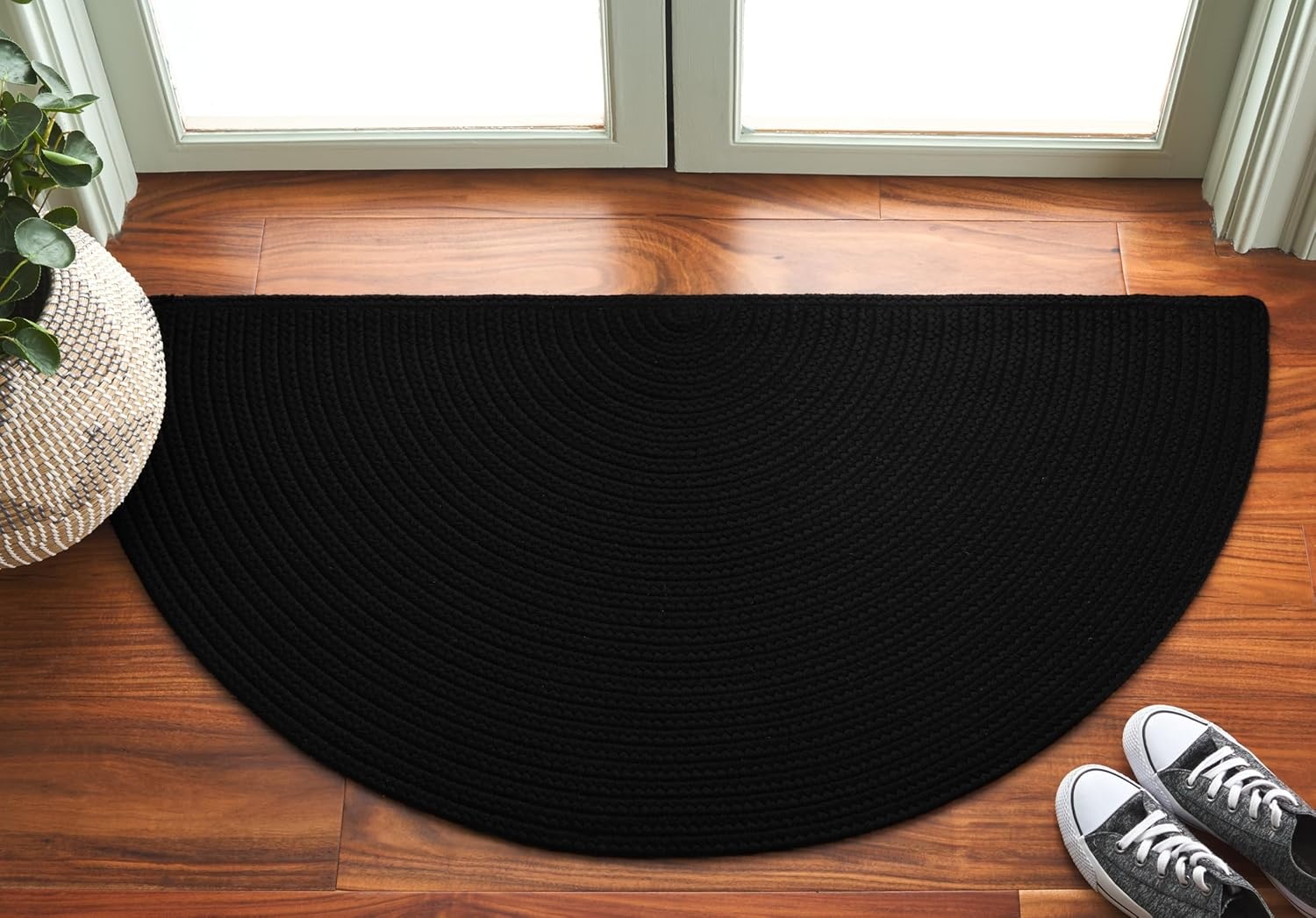 image:imageSAFAVIEH Washable Rug Outdoor Braided Collection 5 x 8 Oval Green Handmade amp Reversible NonShedding amp Easy to Clean Ideal for Patio Backyard Mudroom BRD315ABlack