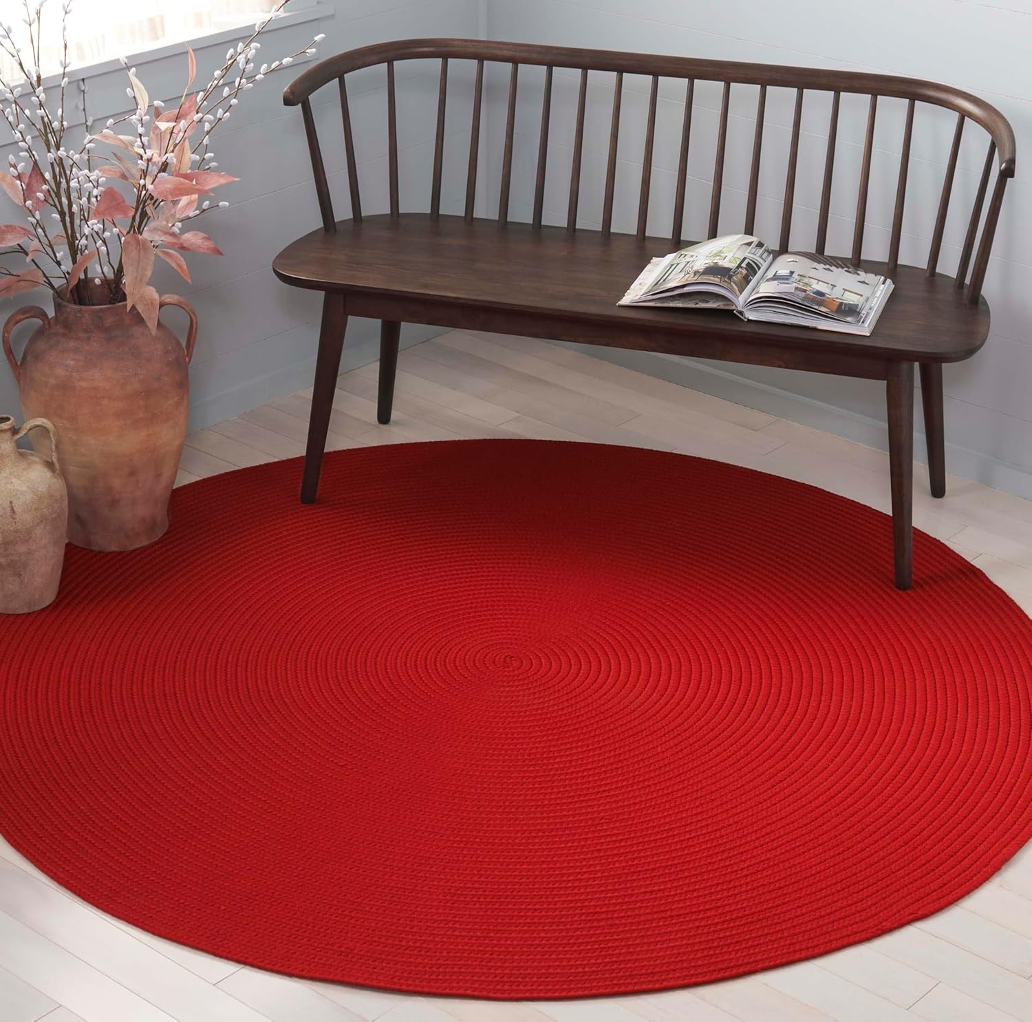 image:imageSAFAVIEH Washable Rug Outdoor Braided Collection 5 x 8 Oval Green Handmade amp Reversible NonShedding amp Easy to Clean Ideal for Patio Backyard Mudroom BRD315ARust