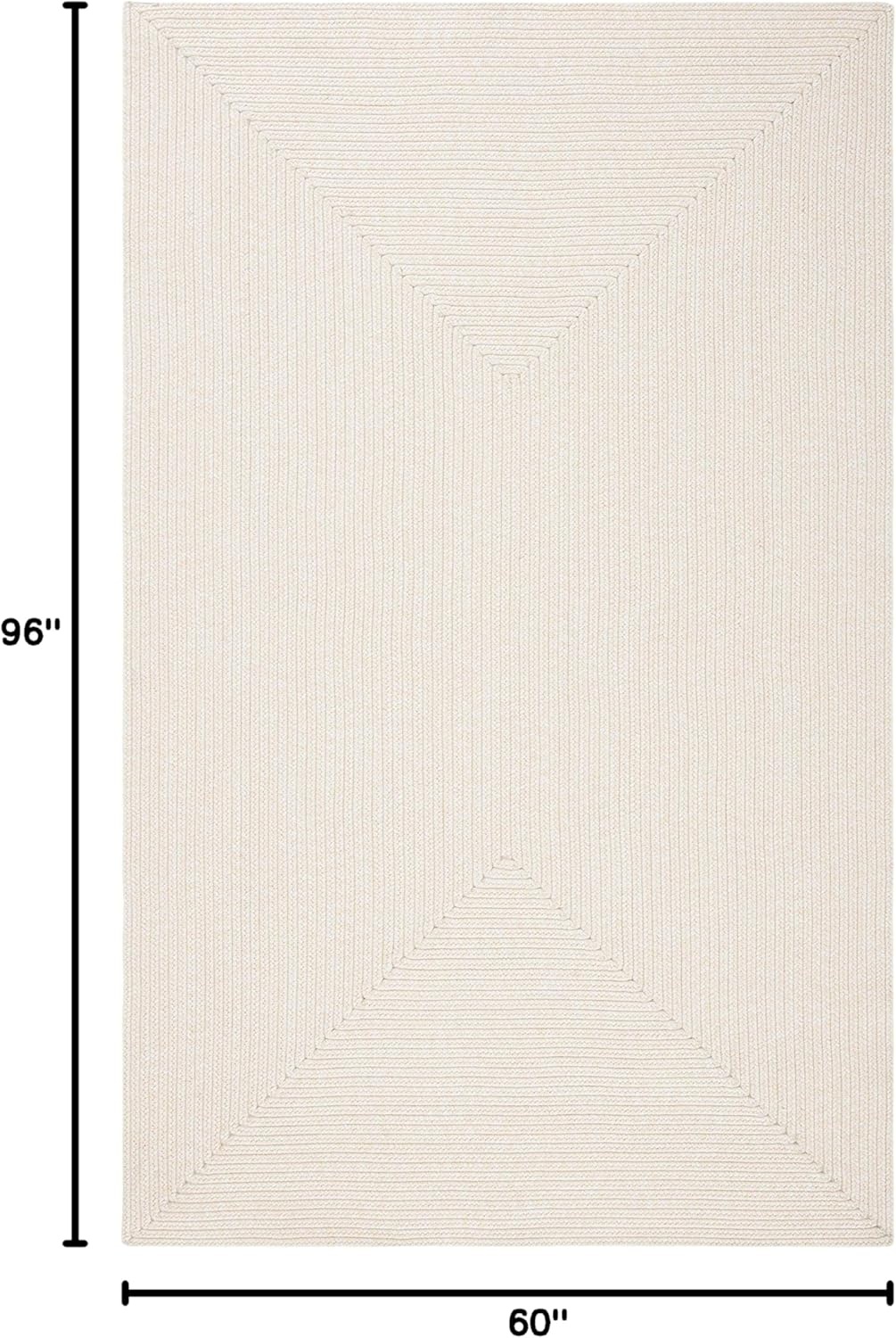 image:imageSAFAVIEH Washable Rug Outdoor Braided Collection 5 x 8 Oval Green Handmade amp Reversible NonShedding amp Easy to Clean Ideal for Patio Backyard Mudroom BRD315AIvoryBeige