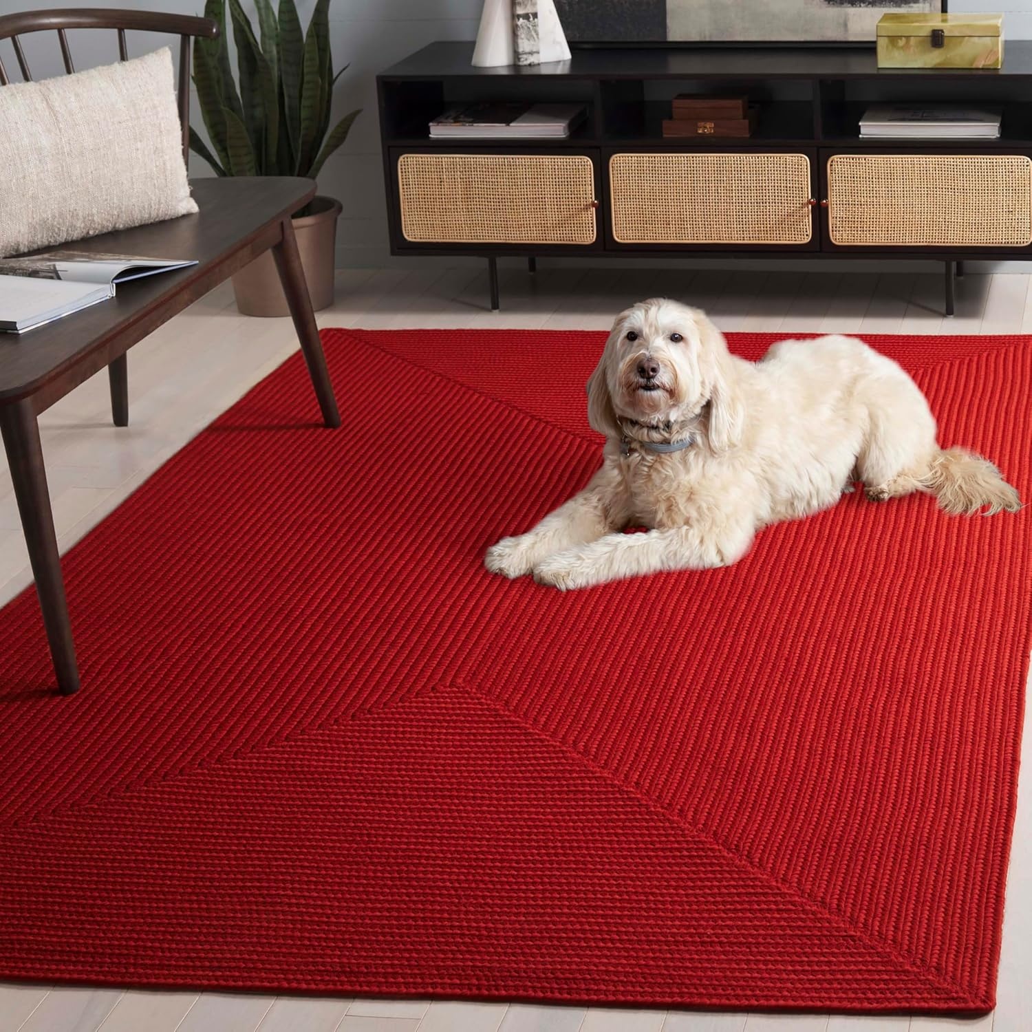 image:imageSAFAVIEH Washable Rug Outdoor Braided Collection 5 x 8 Oval Green Handmade amp Reversible NonShedding amp Easy to Clean Ideal for Patio Backyard Mudroom BRD315ARust