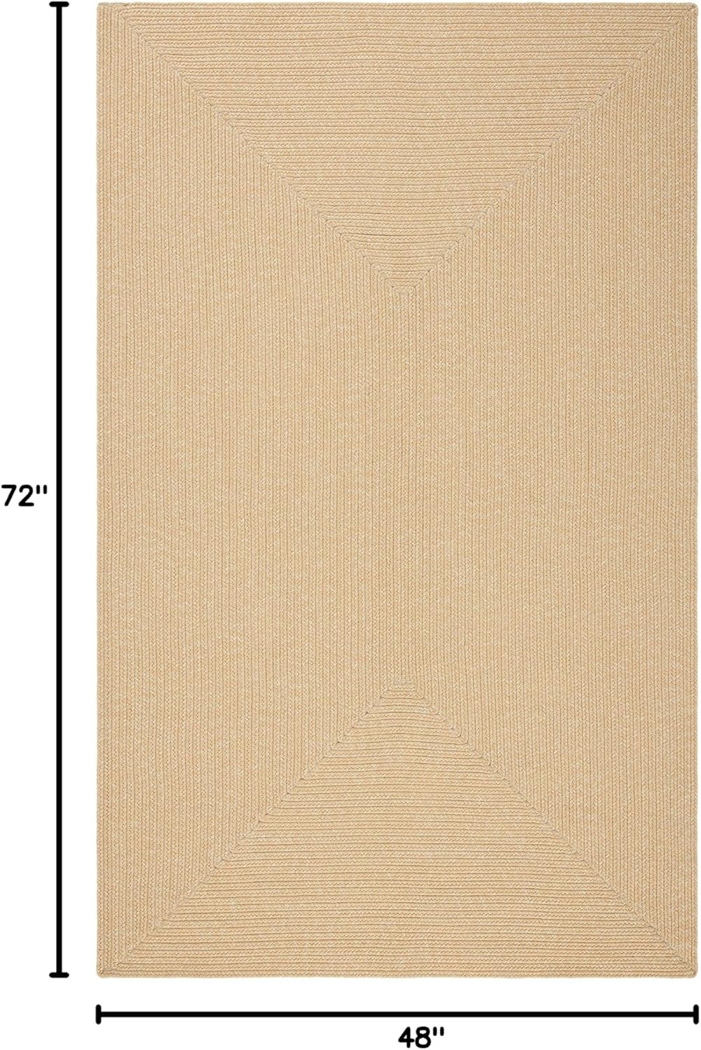 image:imageSAFAVIEH Washable Rug Outdoor Braided Collection 5 x 8 Oval Green Handmade amp Reversible NonShedding amp Easy to Clean Ideal for Patio Backyard Mudroom BRD315ABeigeTan