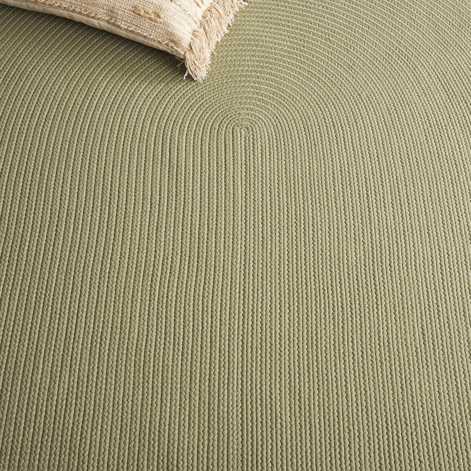 image:imageSAFAVIEH Washable Rug Outdoor Braided Collection 5 x 8 Oval Green Handmade amp Reversible NonShedding amp Easy to Clean Ideal for Patio Backyard Mudroom BRD315ASage
