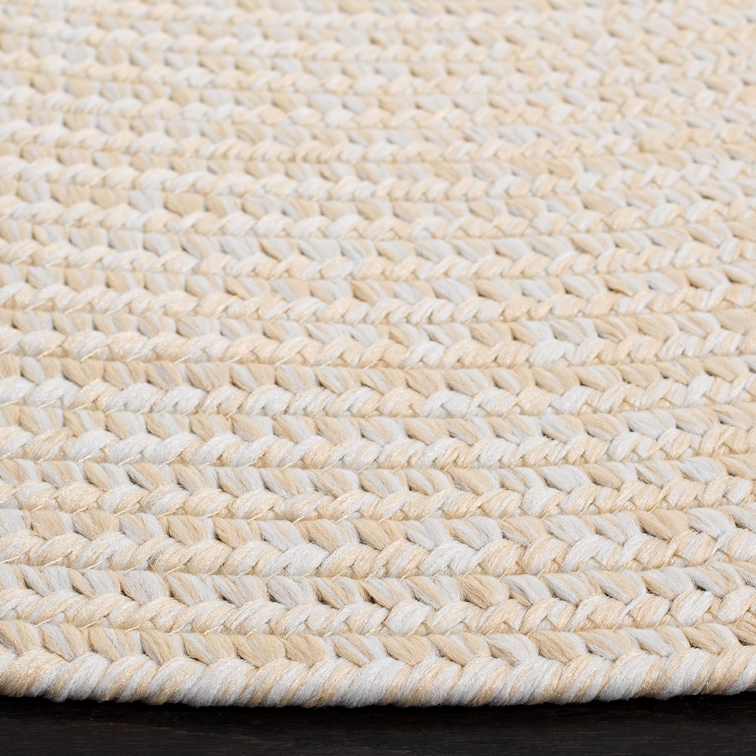 image:imageSAFAVIEH Washable Rug Outdoor Braided Collection 5 x 8 Oval Green Handmade amp Reversible NonShedding amp Easy to Clean Ideal for Patio Backyard Mudroom BRD315AIvoryBeige