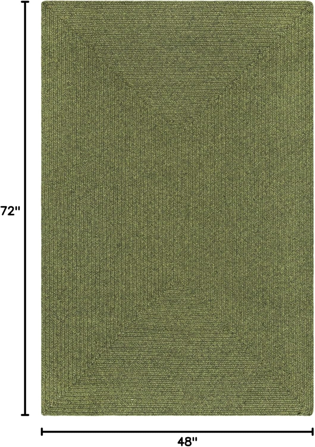 image:imageSAFAVIEH Washable Rug Outdoor Braided Collection 5 x 8 Oval Green Handmade amp Reversible NonShedding amp Easy to Clean Ideal for Patio Backyard Mudroom BRD315AGreen