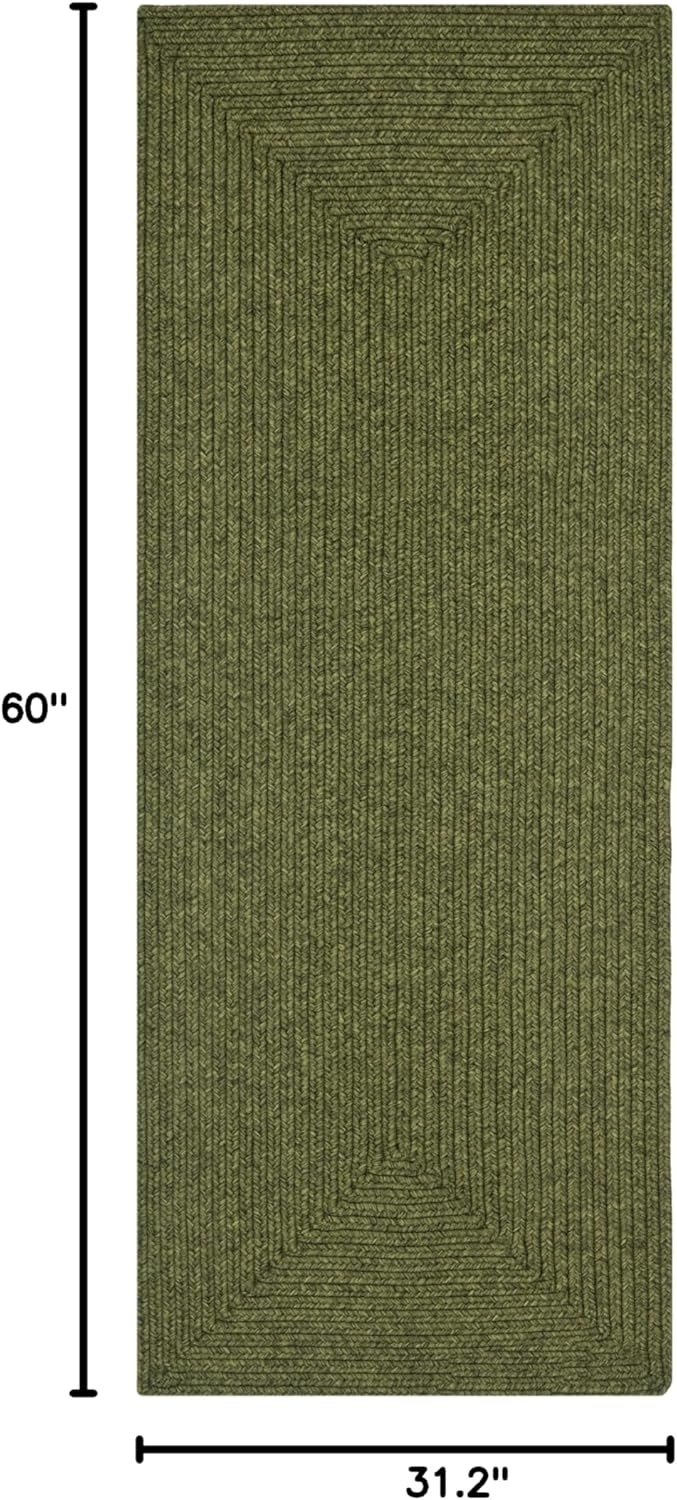 image:imageSAFAVIEH Washable Rug Outdoor Braided Collection 5 x 8 Oval Green Handmade amp Reversible NonShedding amp Easy to Clean Ideal for Patio Backyard Mudroom BRD315AGreen