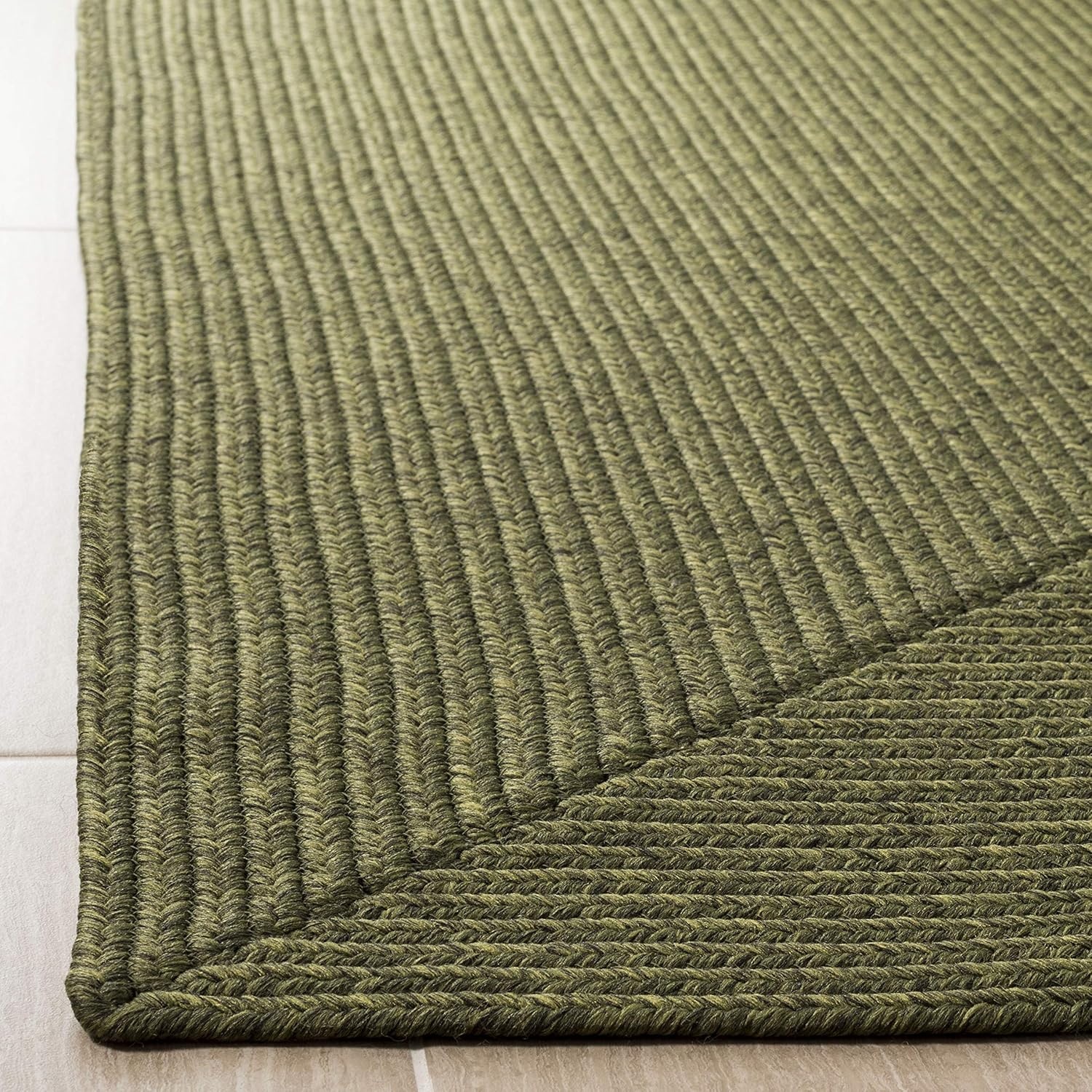 image:imageSAFAVIEH Washable Rug Outdoor Braided Collection 5 x 8 Oval Green Handmade amp Reversible NonShedding amp Easy to Clean Ideal for Patio Backyard Mudroom BRD315AGreen