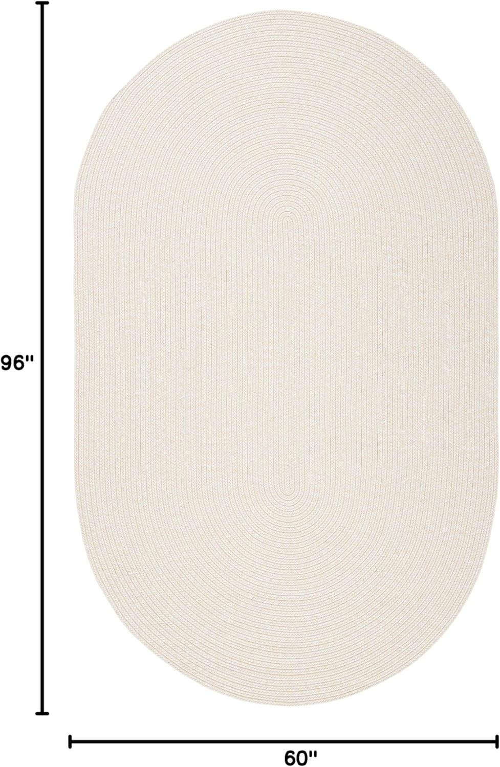 image:imageSAFAVIEH Washable Rug Outdoor Braided Collection 5 x 8 Oval Green Handmade amp Reversible NonShedding amp Easy to Clean Ideal for Patio Backyard Mudroom BRD315AIvoryBeige