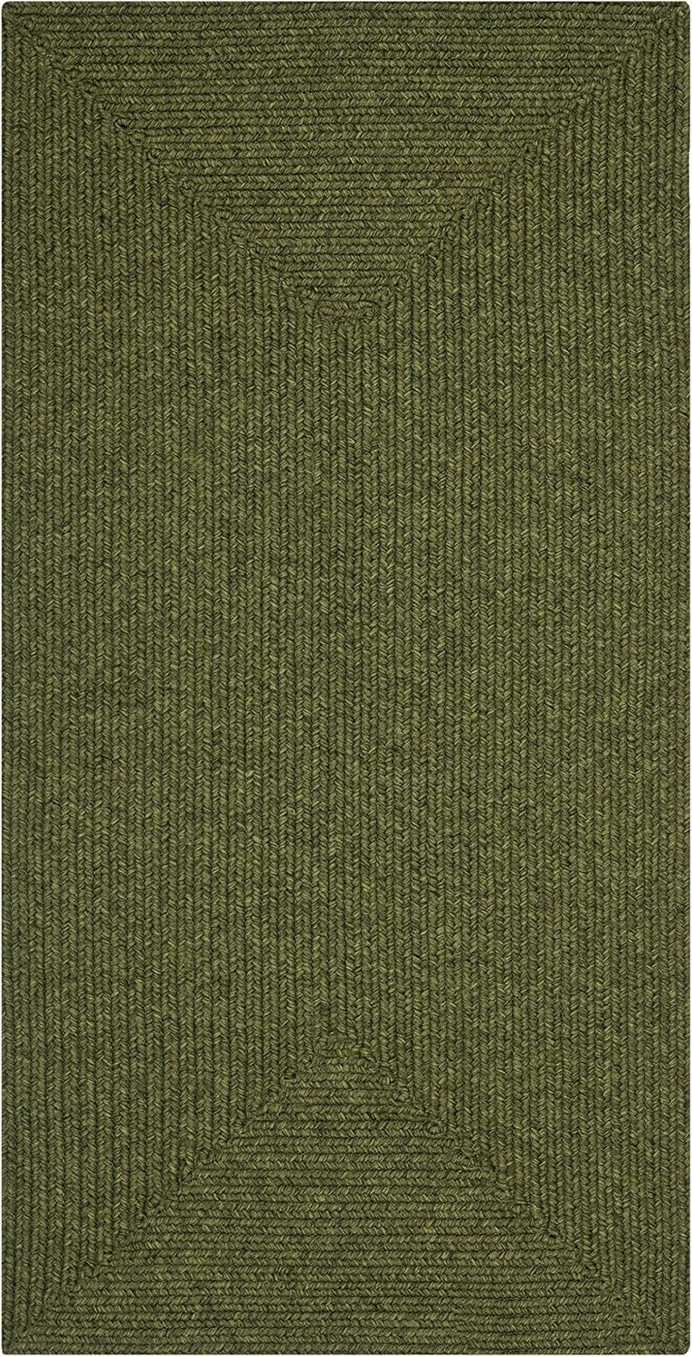 image:imageSAFAVIEH Washable Rug Outdoor Braided Collection 5 x 8 Oval Green Handmade amp Reversible NonShedding amp Easy to Clean Ideal for Patio Backyard Mudroom BRD315AGreen