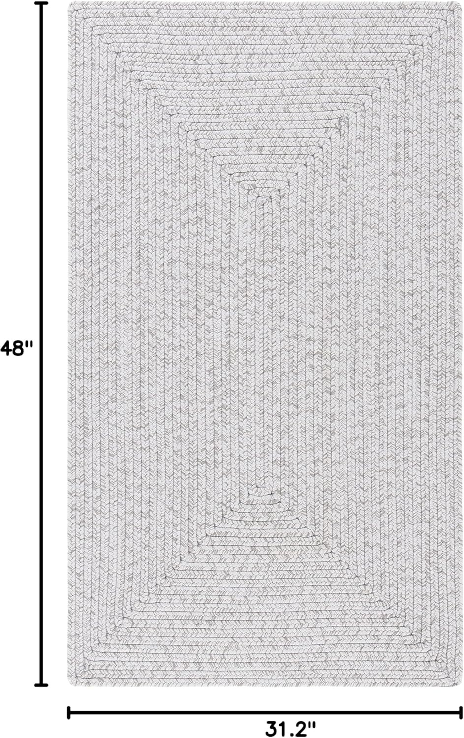 image:imageSAFAVIEH Washable Rug Outdoor Braided Collection 5 x 8 Oval Green Handmade amp Reversible NonShedding amp Easy to Clean Ideal for Patio Backyard Mudroom BRD315ASilverGrey