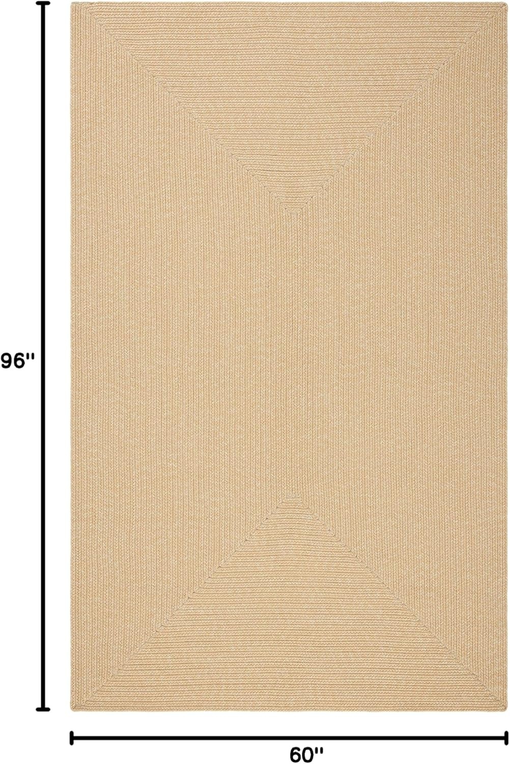 image:imageSAFAVIEH Washable Rug Outdoor Braided Collection 5 x 8 Oval Green Handmade amp Reversible NonShedding amp Easy to Clean Ideal for Patio Backyard Mudroom BRD315ABeigeTan