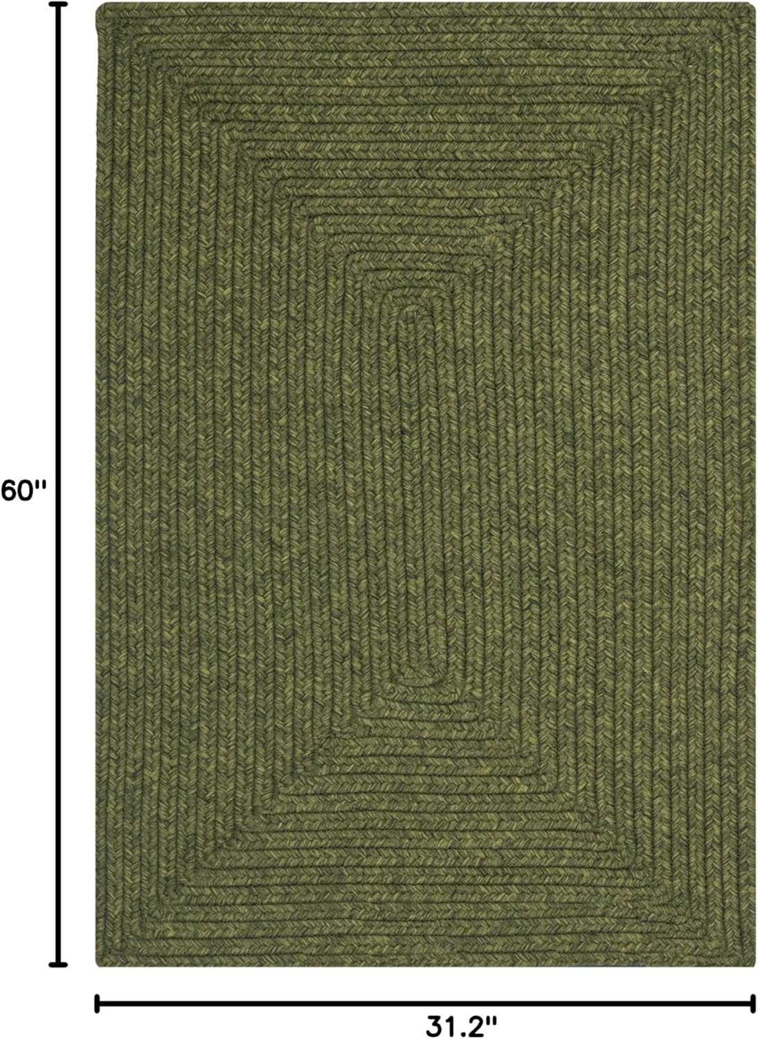 image:imageSAFAVIEH Washable Rug Outdoor Braided Collection 5 x 8 Oval Green Handmade amp Reversible NonShedding amp Easy to Clean Ideal for Patio Backyard Mudroom BRD315AGreen