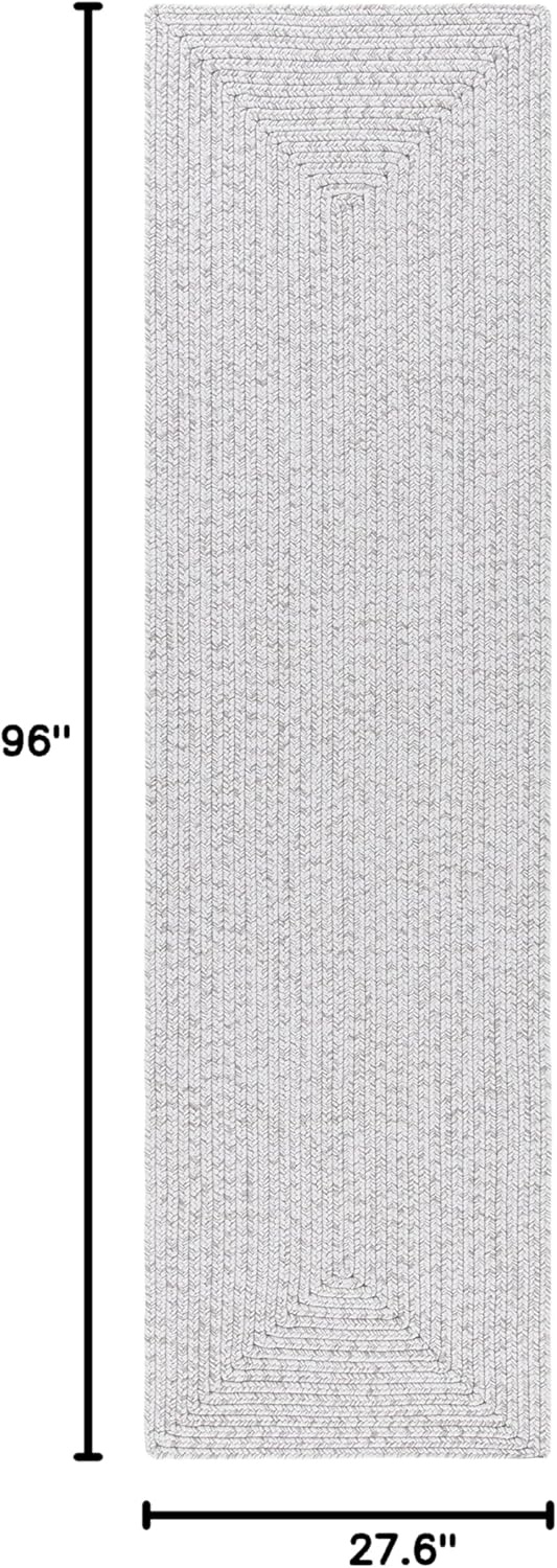 image:imageSAFAVIEH Washable Rug Outdoor Braided Collection 5 x 8 Oval Green Handmade amp Reversible NonShedding amp Easy to Clean Ideal for Patio Backyard Mudroom BRD315ASilverGrey