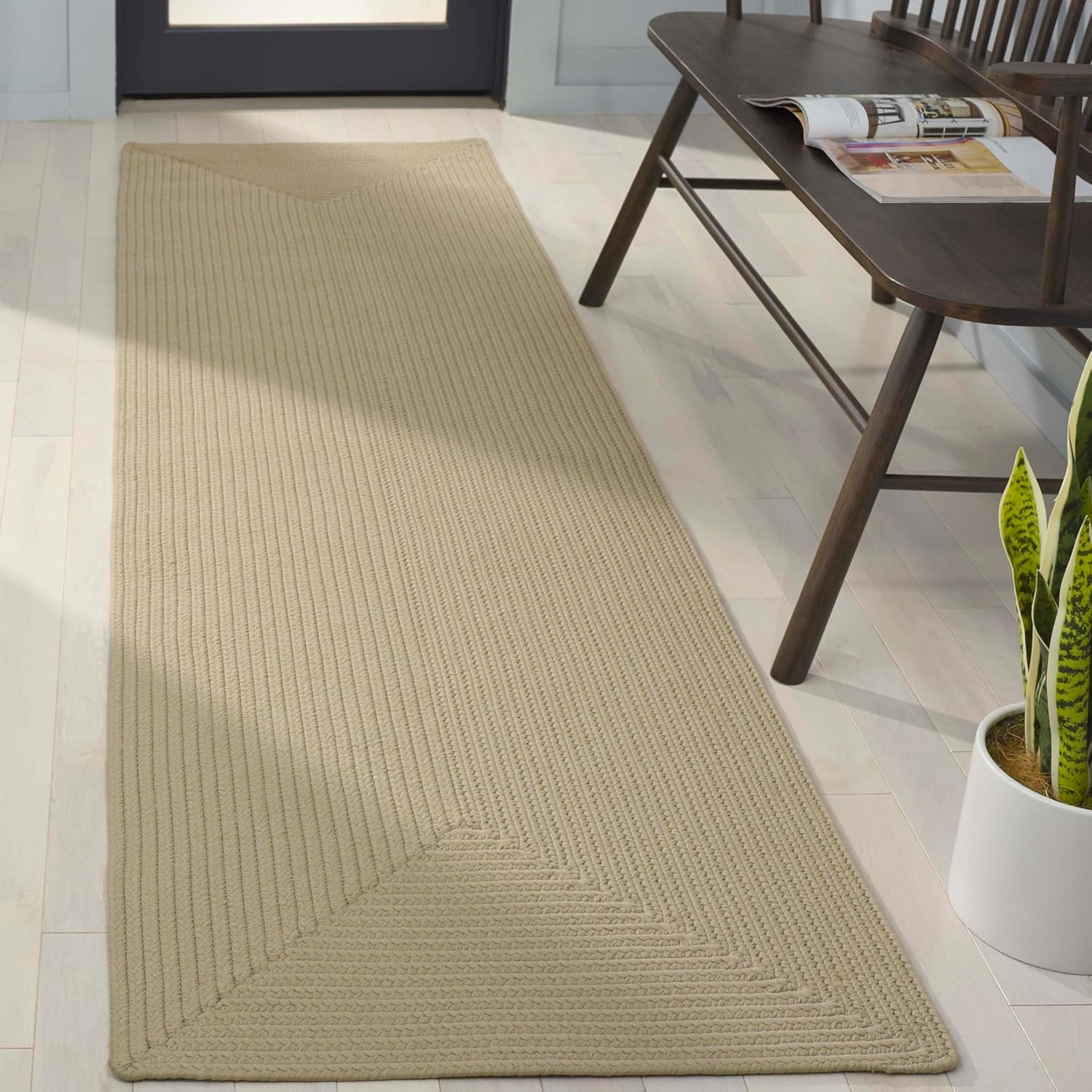 image:imageSAFAVIEH Washable Rug Outdoor Braided Collection 5 x 8 Oval Green Handmade amp Reversible NonShedding amp Easy to Clean Ideal for Patio Backyard Mudroom BRD315ASage