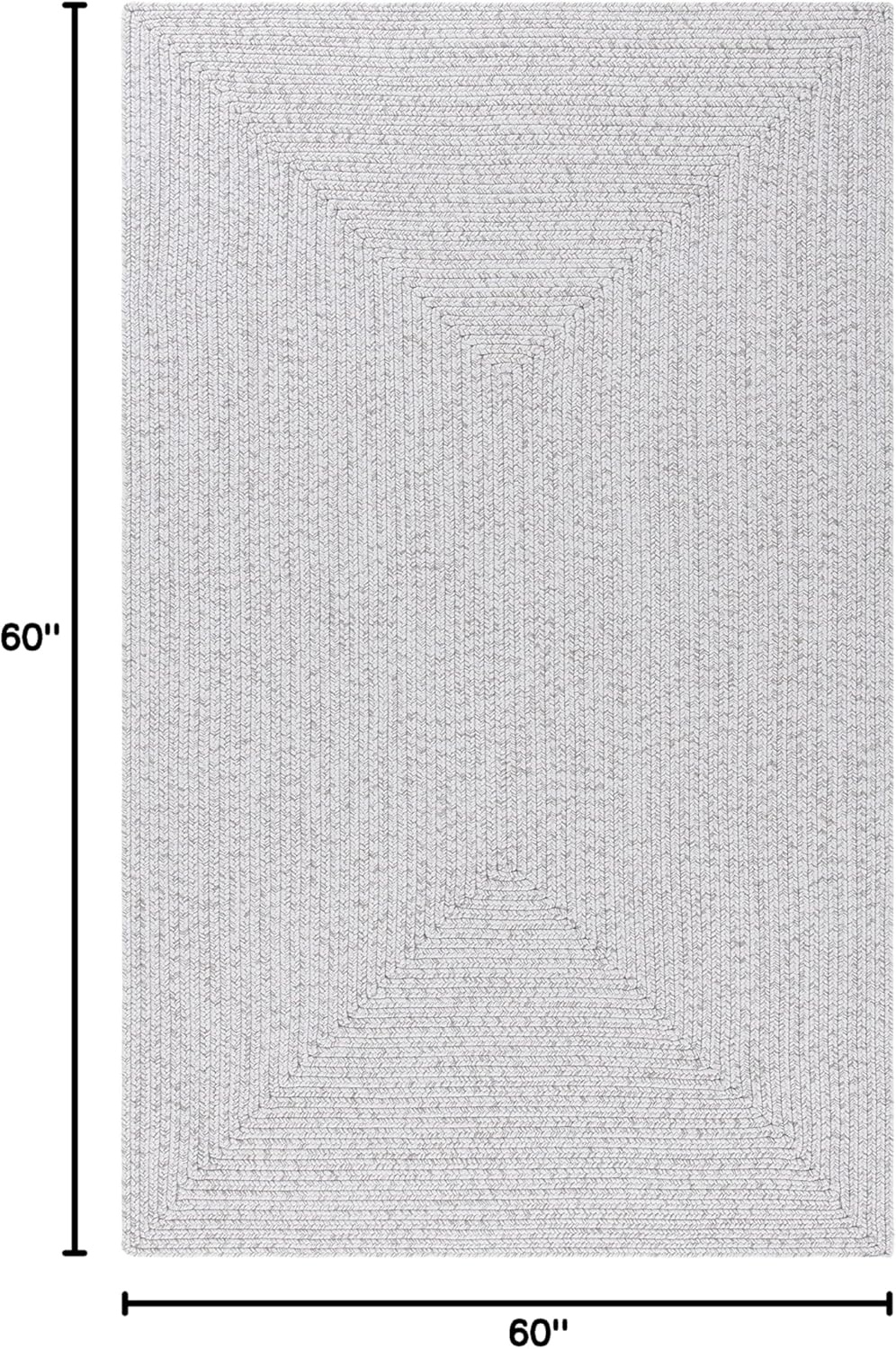 image:imageSAFAVIEH Washable Rug Outdoor Braided Collection 5 x 8 Oval Green Handmade amp Reversible NonShedding amp Easy to Clean Ideal for Patio Backyard Mudroom BRD315ASilverGrey