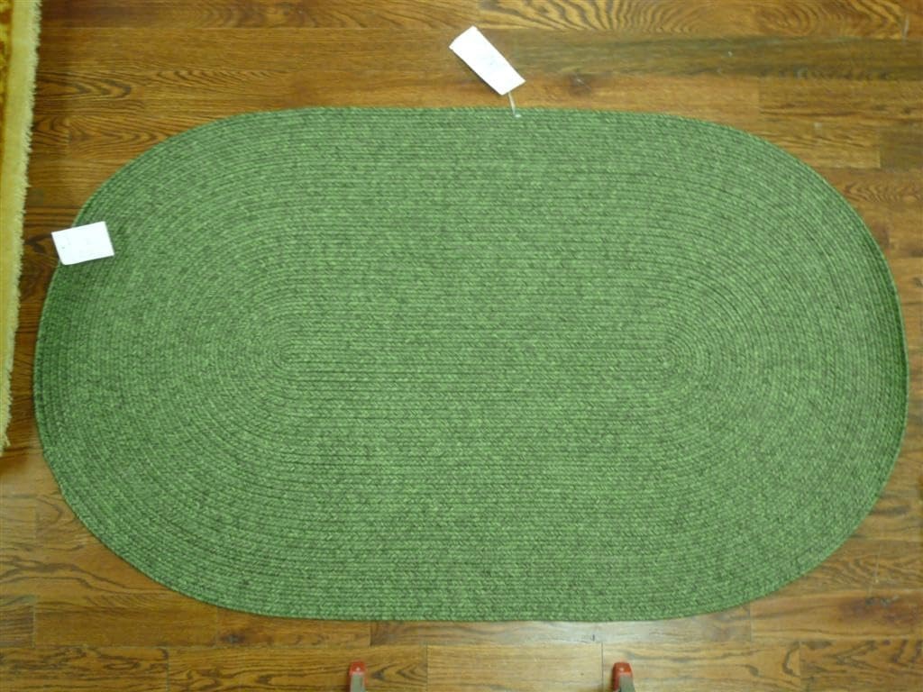 image:imageSAFAVIEH Washable Rug Outdoor Braided Collection 5 x 8 Oval Green Handmade amp Reversible NonShedding amp Easy to Clean Ideal for Patio Backyard Mudroom BRD315AGreen