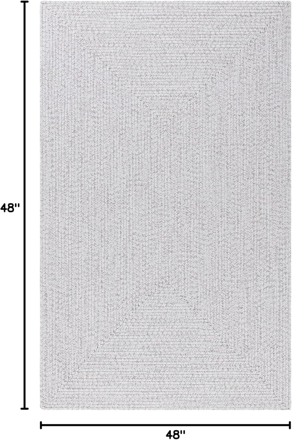 image:imageSAFAVIEH Washable Rug Outdoor Braided Collection 5 x 8 Oval Green Handmade amp Reversible NonShedding amp Easy to Clean Ideal for Patio Backyard Mudroom BRD315ASilverGrey