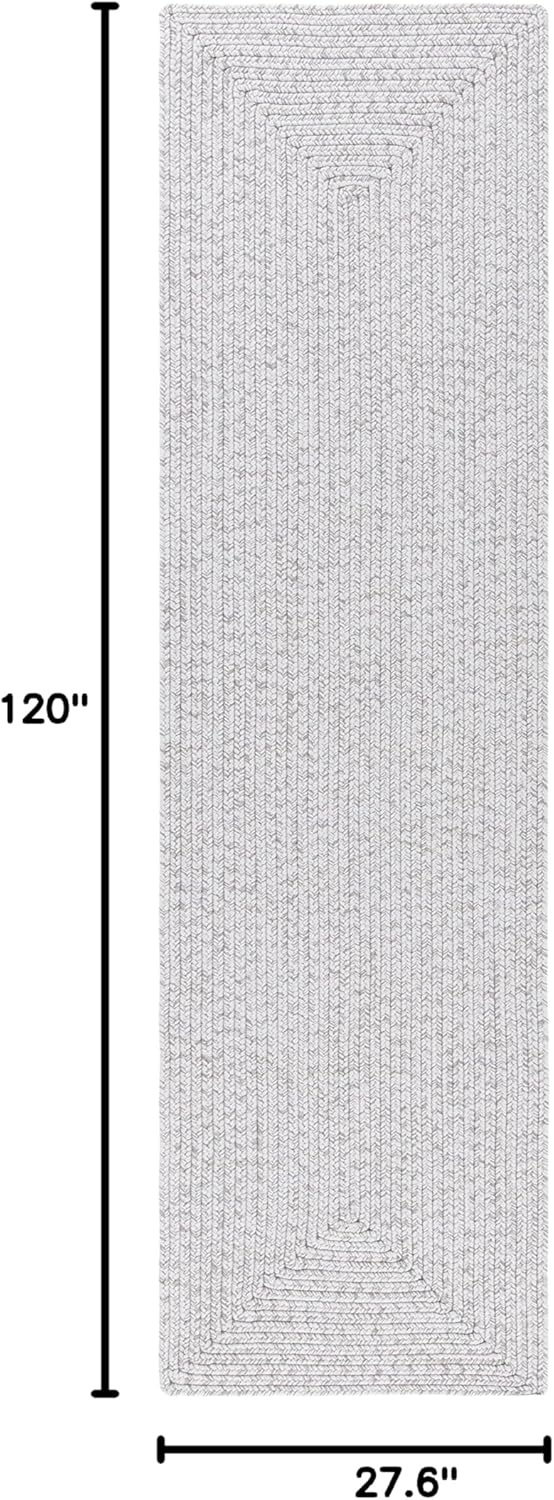 image:imageSAFAVIEH Washable Rug Outdoor Braided Collection 5 x 8 Oval Green Handmade amp Reversible NonShedding amp Easy to Clean Ideal for Patio Backyard Mudroom BRD315ASilverGrey