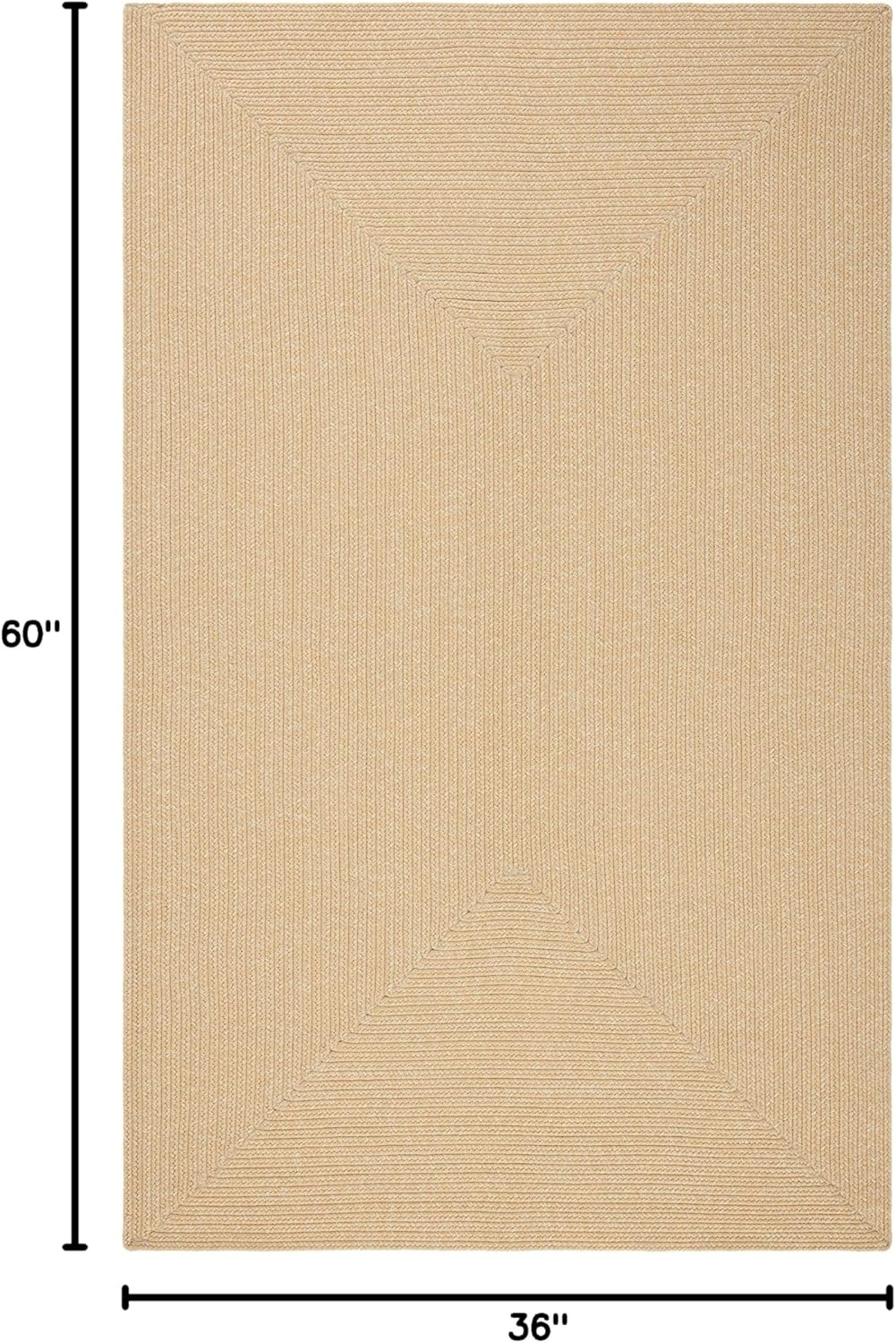 image:imageSAFAVIEH Washable Rug Outdoor Braided Collection 5 x 8 Oval Green Handmade amp Reversible NonShedding amp Easy to Clean Ideal for Patio Backyard Mudroom BRD315ABeigeTan