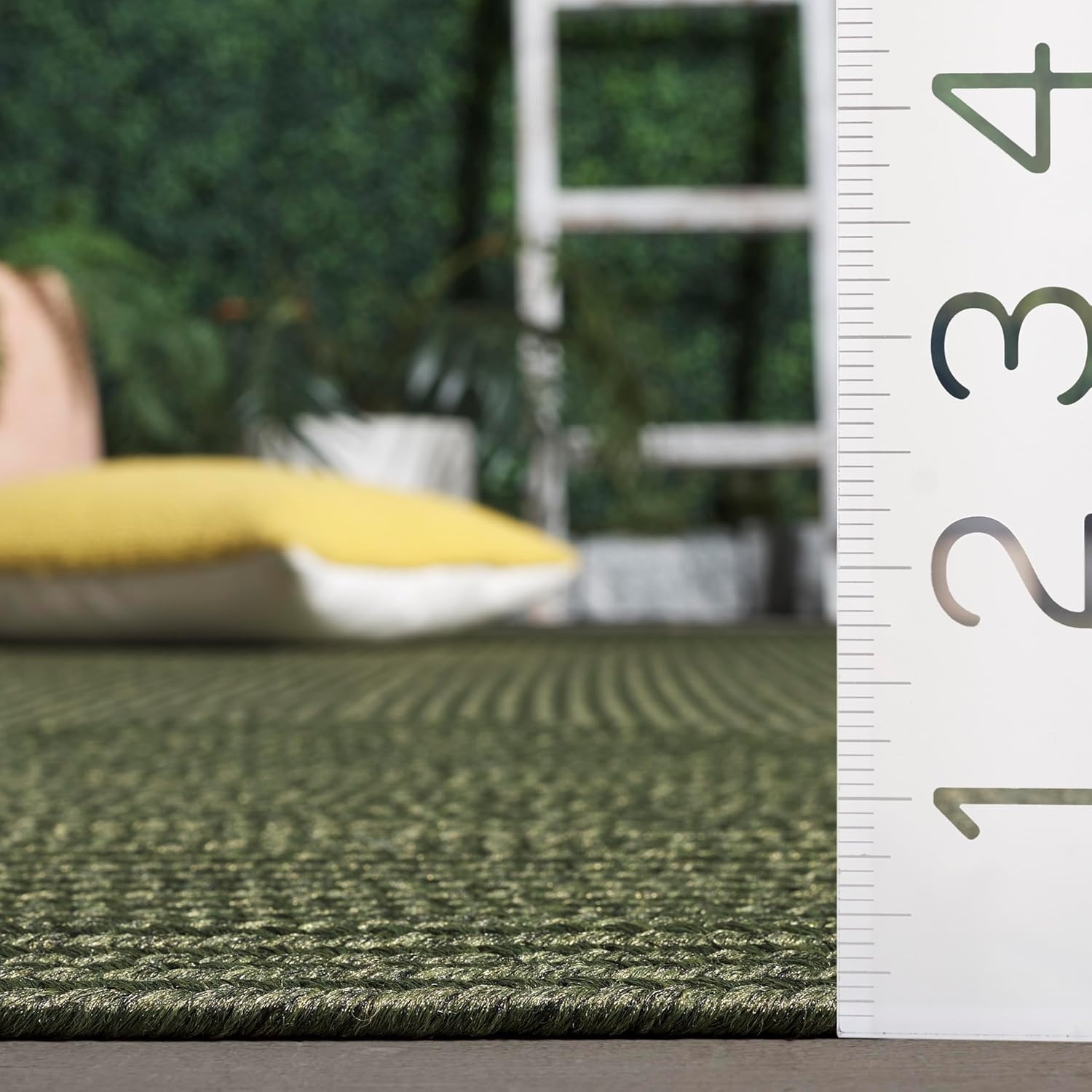image:imageSAFAVIEH Washable Rug Outdoor Braided Collection 5 x 8 Oval Green Handmade amp Reversible NonShedding amp Easy to Clean Ideal for Patio Backyard Mudroom BRD315AGreen