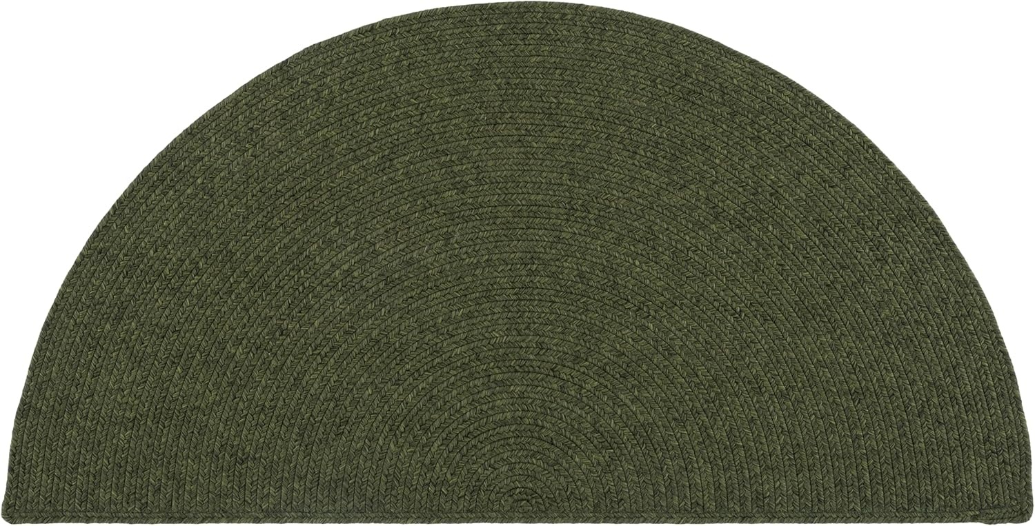 image:imageSAFAVIEH Washable Rug Outdoor Braided Collection 5 x 8 Oval Green Handmade amp Reversible NonShedding amp Easy to Clean Ideal for Patio Backyard Mudroom BRD315AGreen