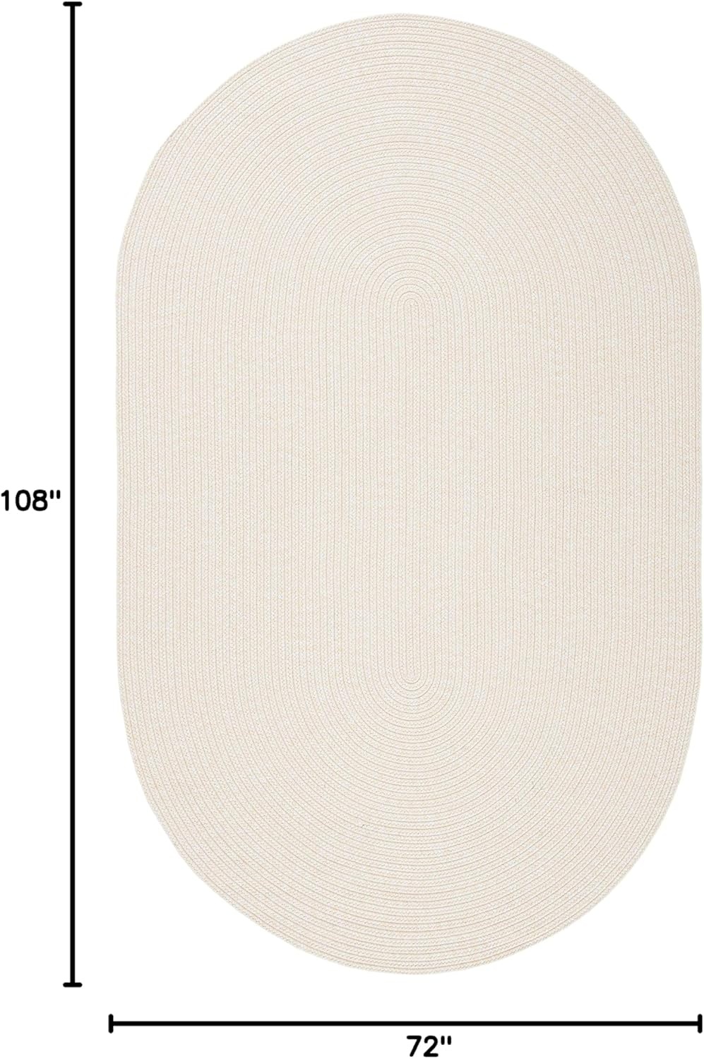 image:imageSAFAVIEH Washable Rug Outdoor Braided Collection 5 x 8 Oval Green Handmade amp Reversible NonShedding amp Easy to Clean Ideal for Patio Backyard Mudroom BRD315AIvoryBeige