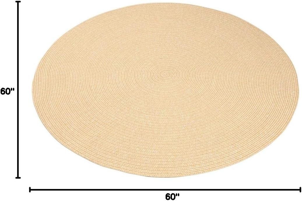 image:imageSAFAVIEH Washable Rug Outdoor Braided Collection 5 x 8 Oval Green Handmade amp Reversible NonShedding amp Easy to Clean Ideal for Patio Backyard Mudroom BRD315ABeigeTan