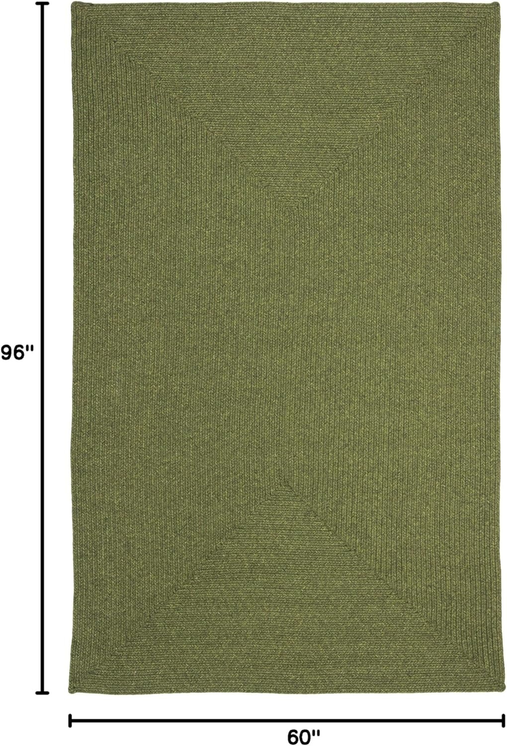 image:imageSAFAVIEH Washable Rug Outdoor Braided Collection 5 x 8 Oval Green Handmade amp Reversible NonShedding amp Easy to Clean Ideal for Patio Backyard Mudroom BRD315AGreen