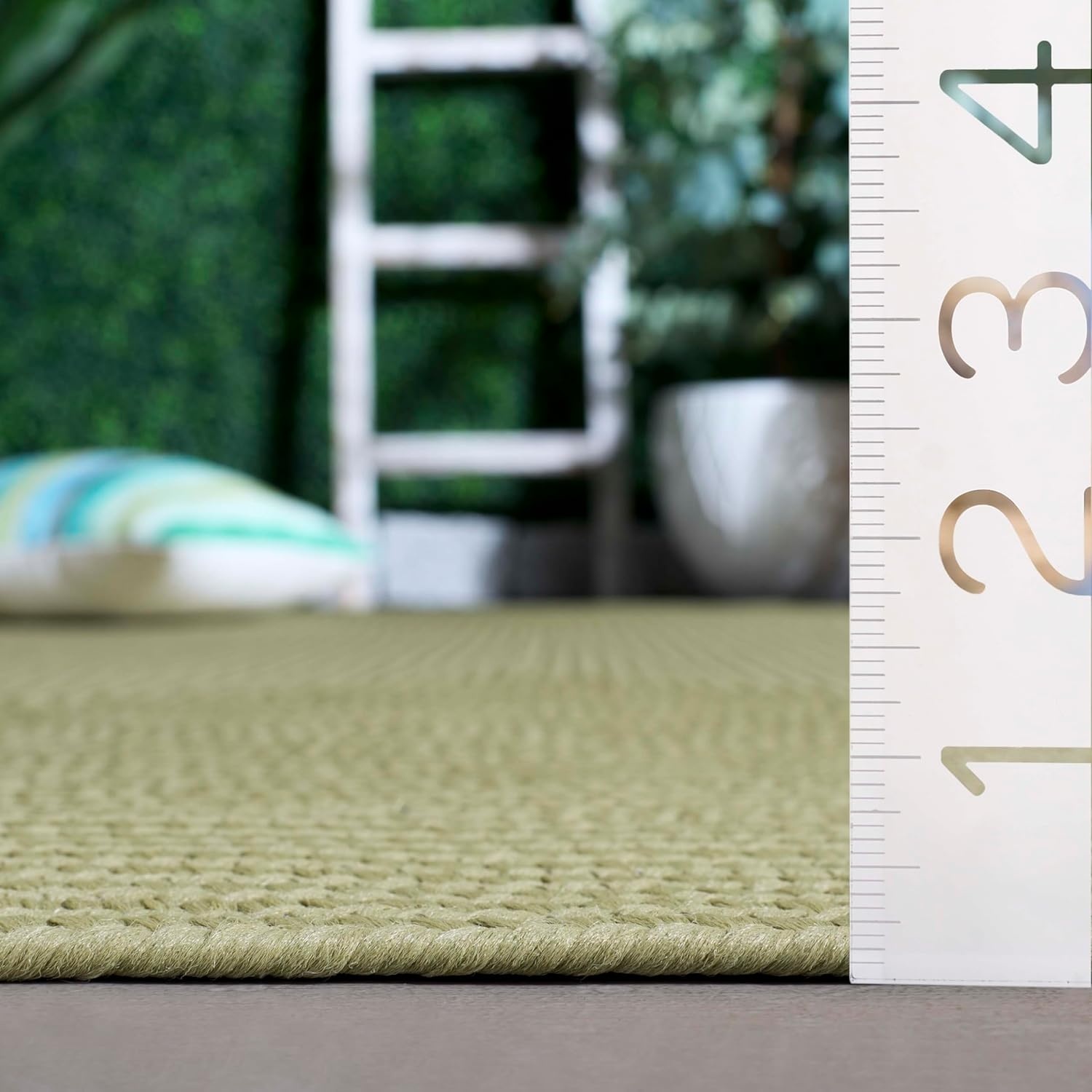 image:imageSAFAVIEH Washable Rug Outdoor Braided Collection 5 x 8 Oval Green Handmade amp Reversible NonShedding amp Easy to Clean Ideal for Patio Backyard Mudroom BRD315ASage