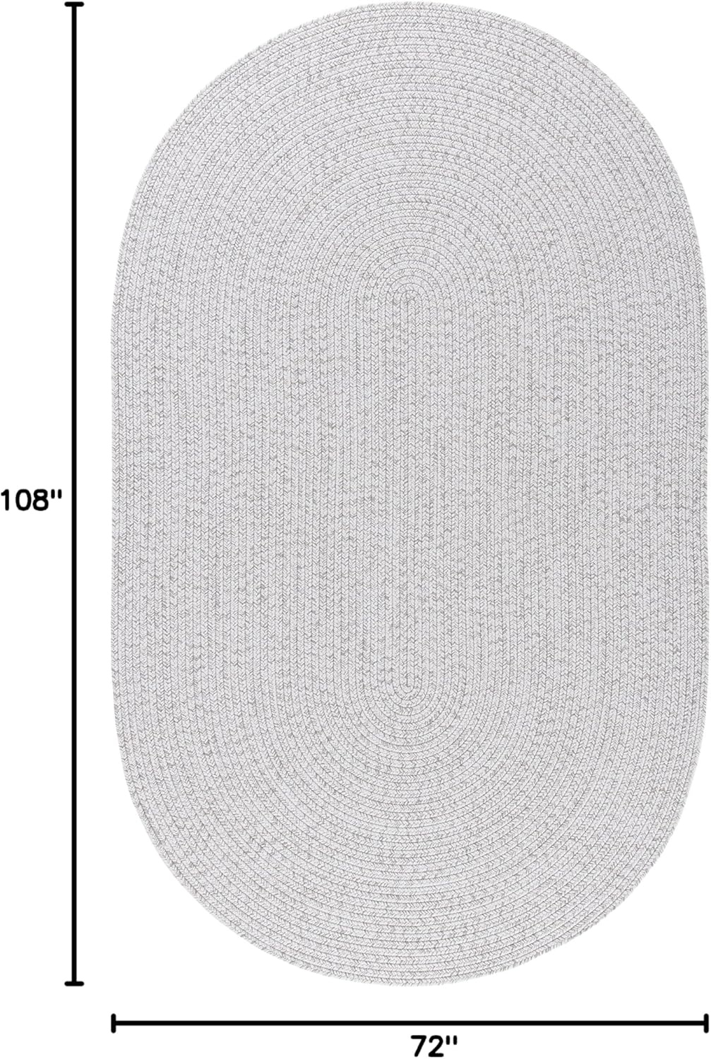 image:imageSAFAVIEH Washable Rug Outdoor Braided Collection 5 x 8 Oval Green Handmade amp Reversible NonShedding amp Easy to Clean Ideal for Patio Backyard Mudroom BRD315ASilverGrey